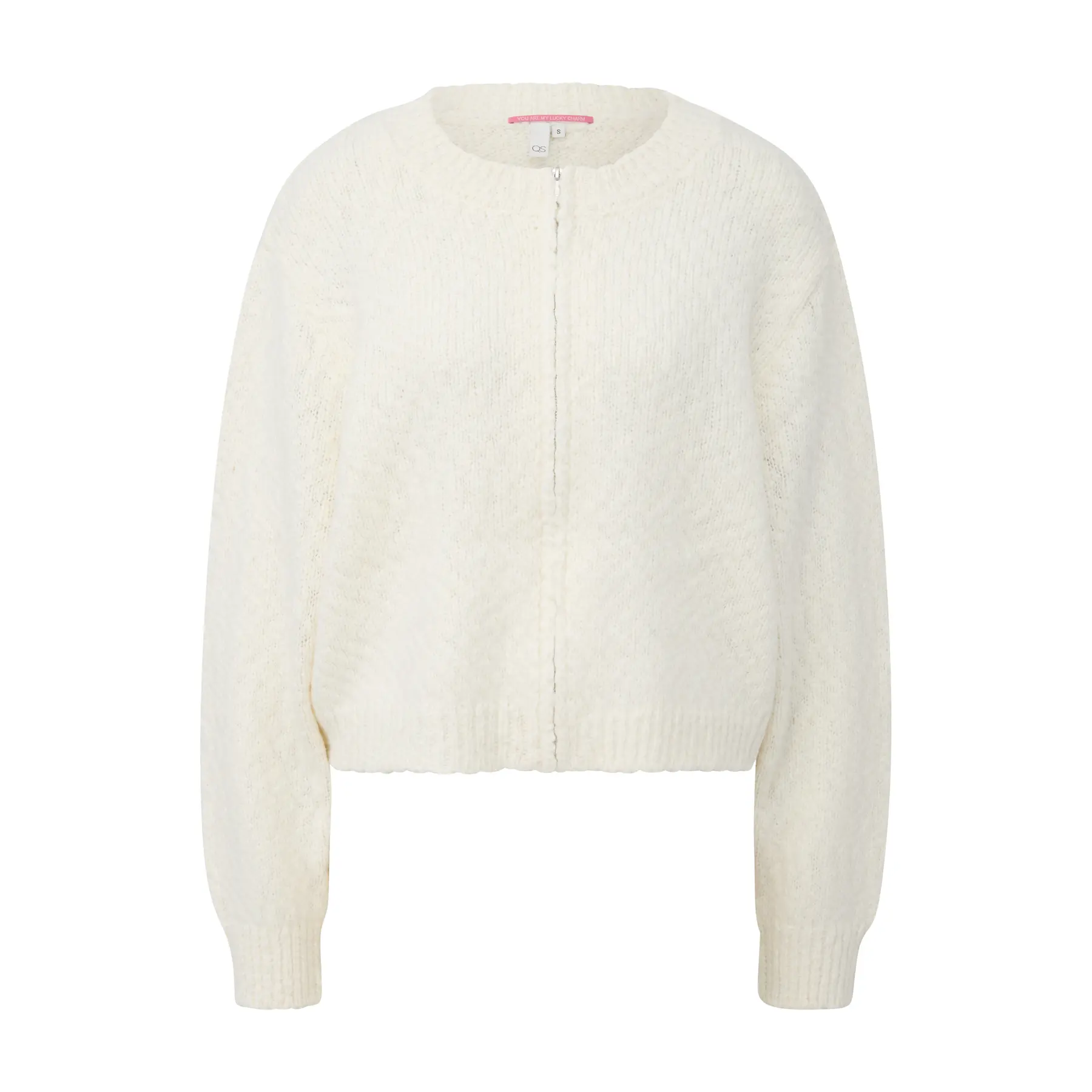 Cardigan con zip in fil flammato donna