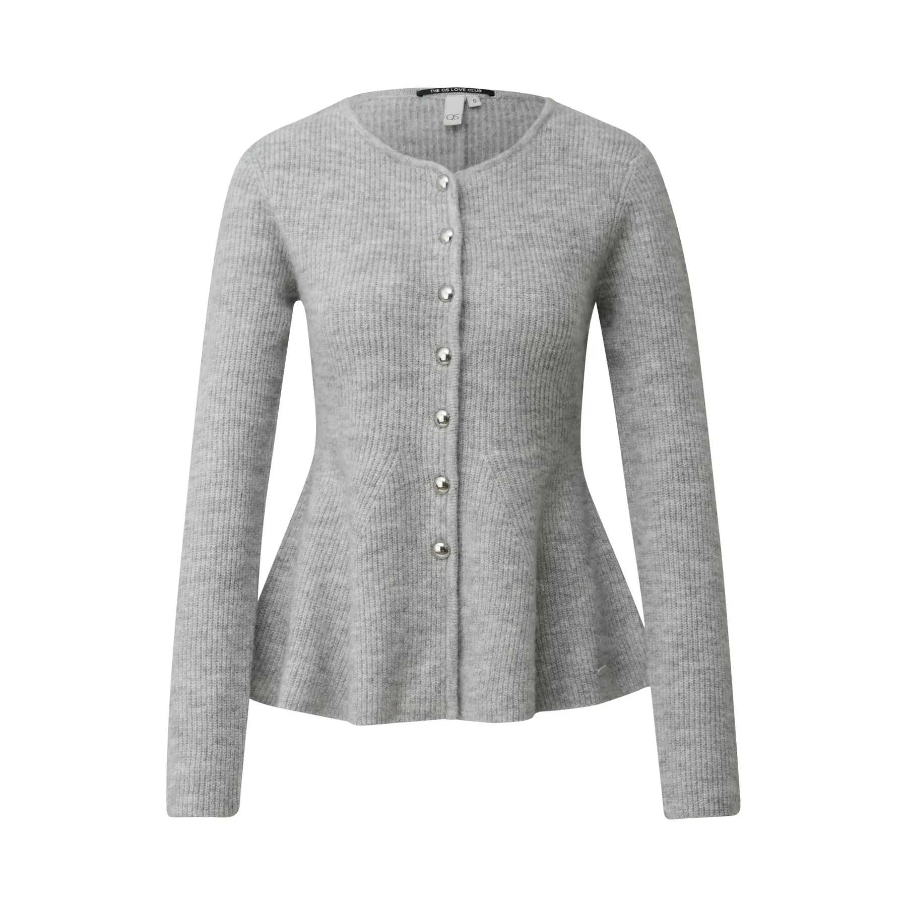 Cardigan peplum mélange donna