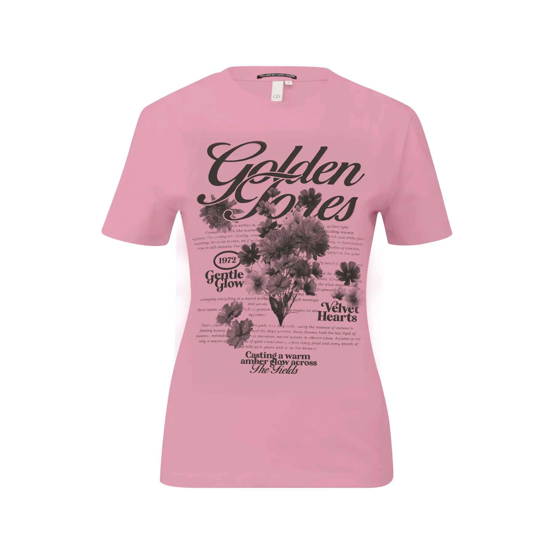 T-shirt in cotone con stampa davanti donna QS