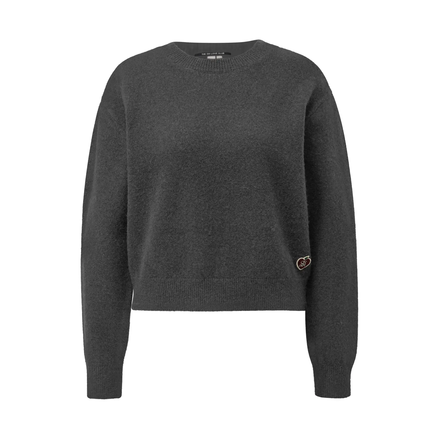 Pullover base leggermente mélangeato a col rotondo donna