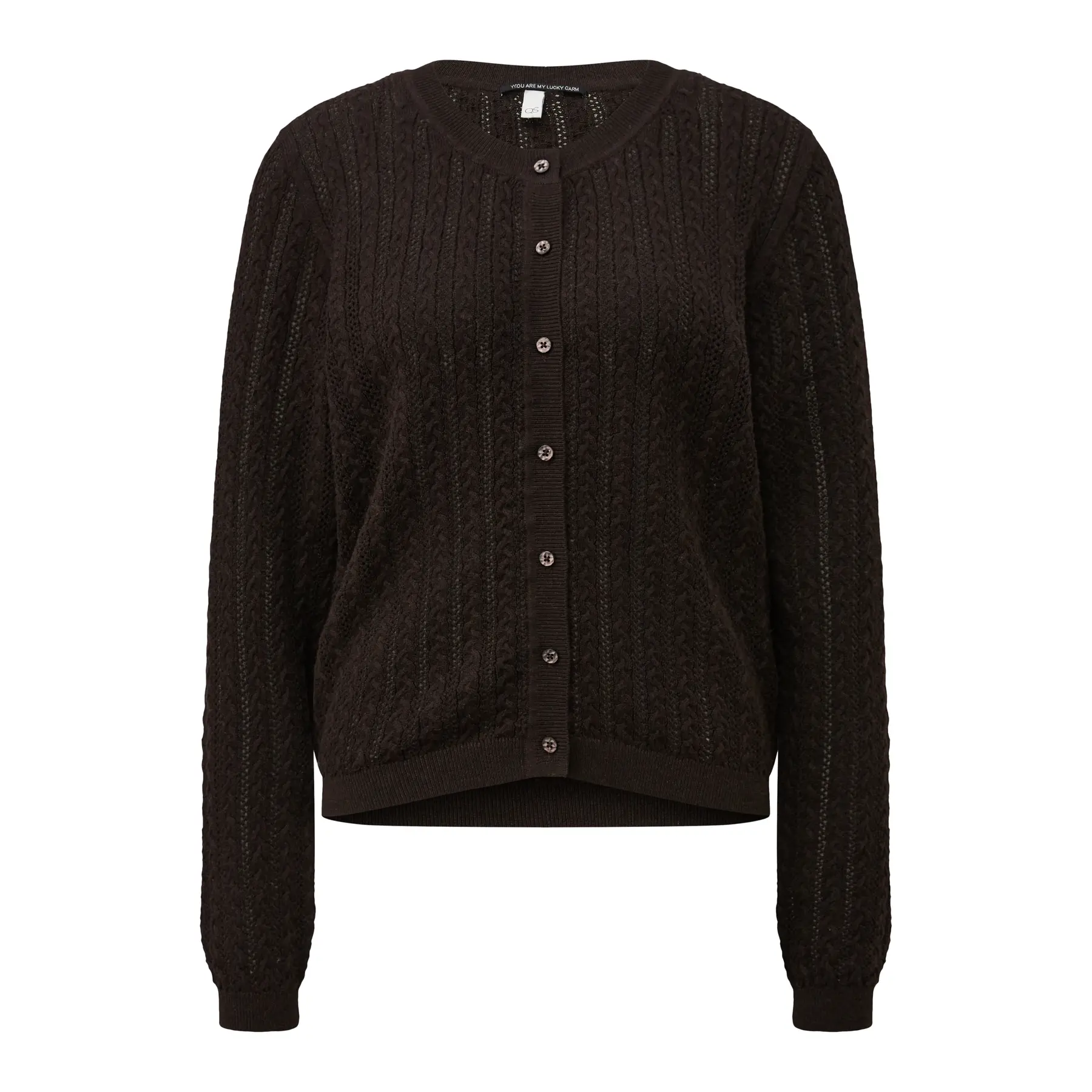 Cardigan sottile con motivo a trecce all-over donna