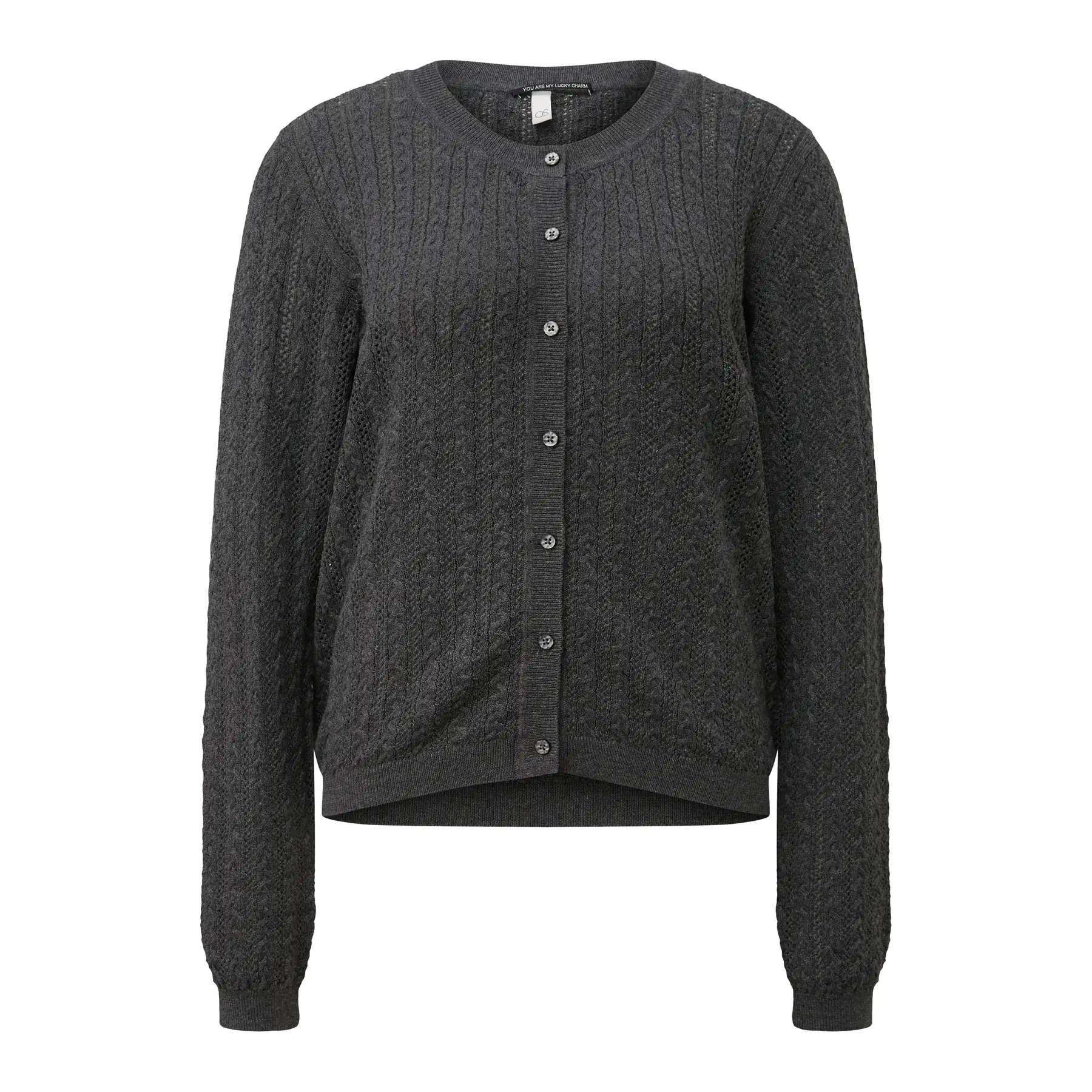 Cardigan sottile con motivo a trecce all-over donna