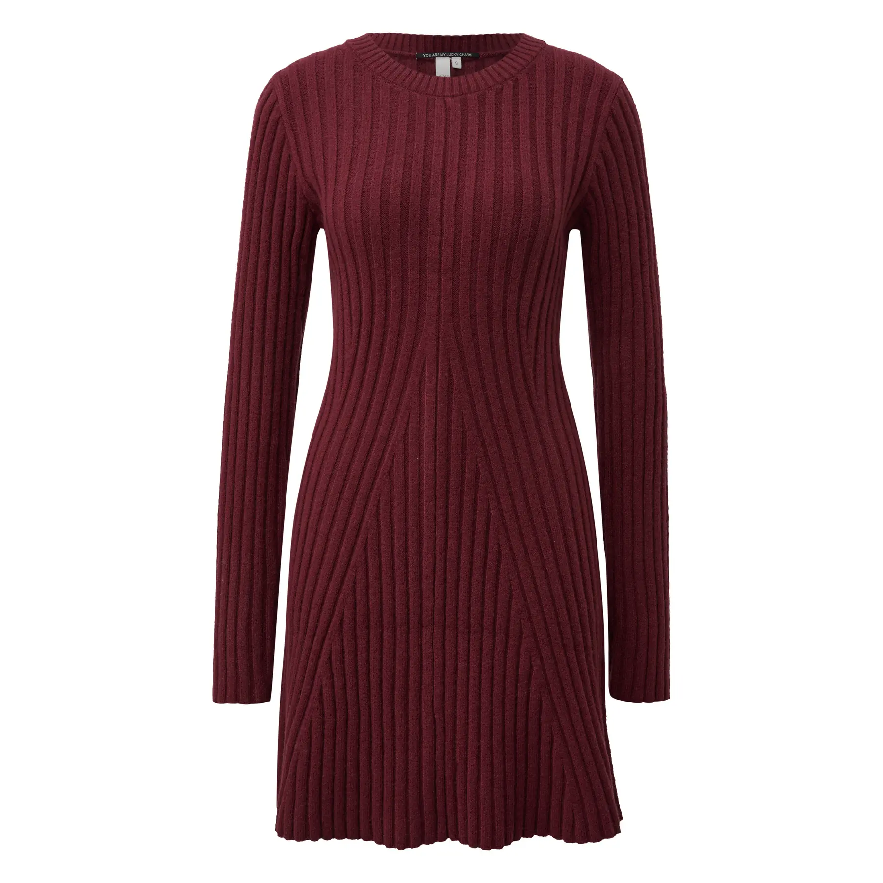 Rippstrickkleid mit ausgestelltem Rock für Damen QS