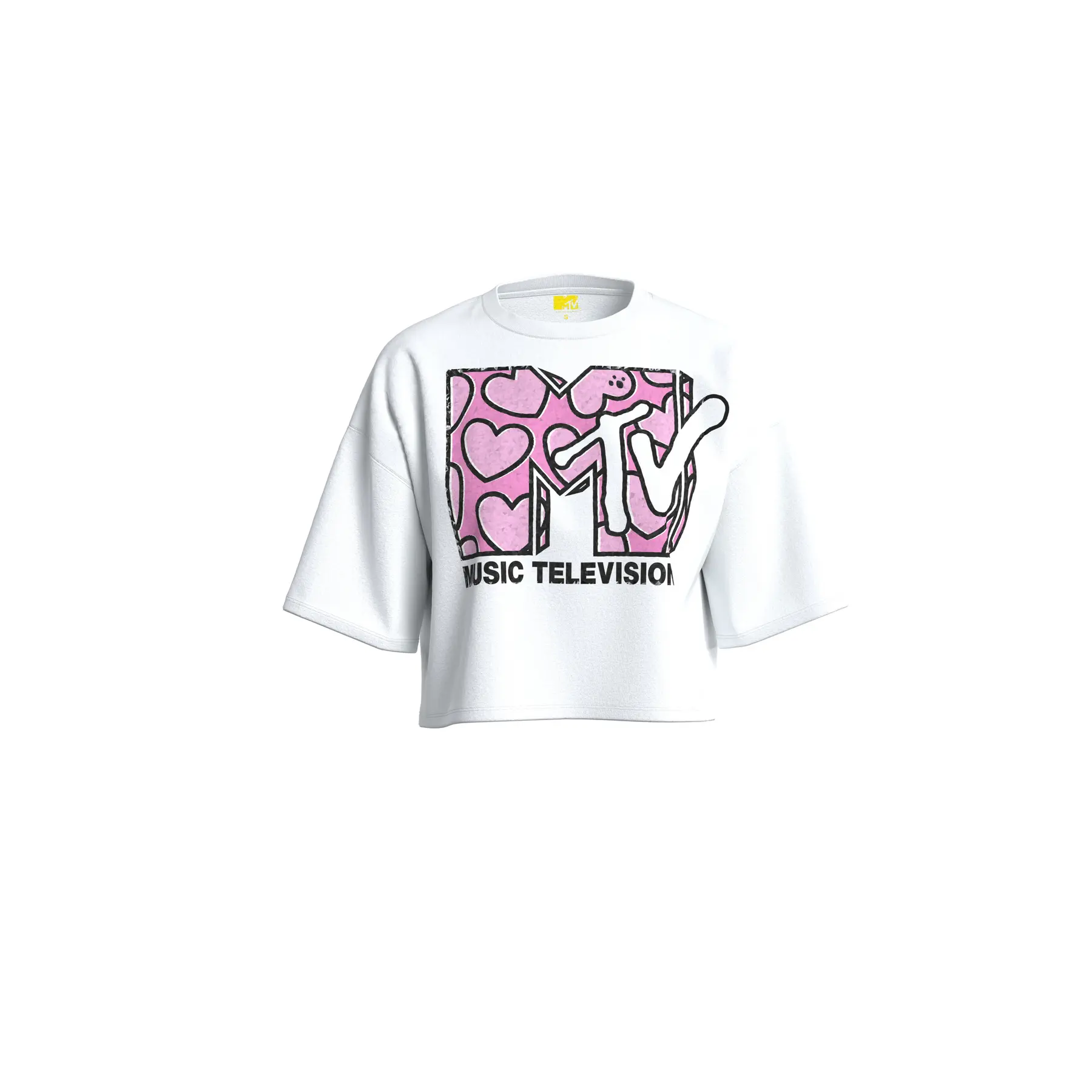 Maglietta corta e boxy con stampa MTV donna