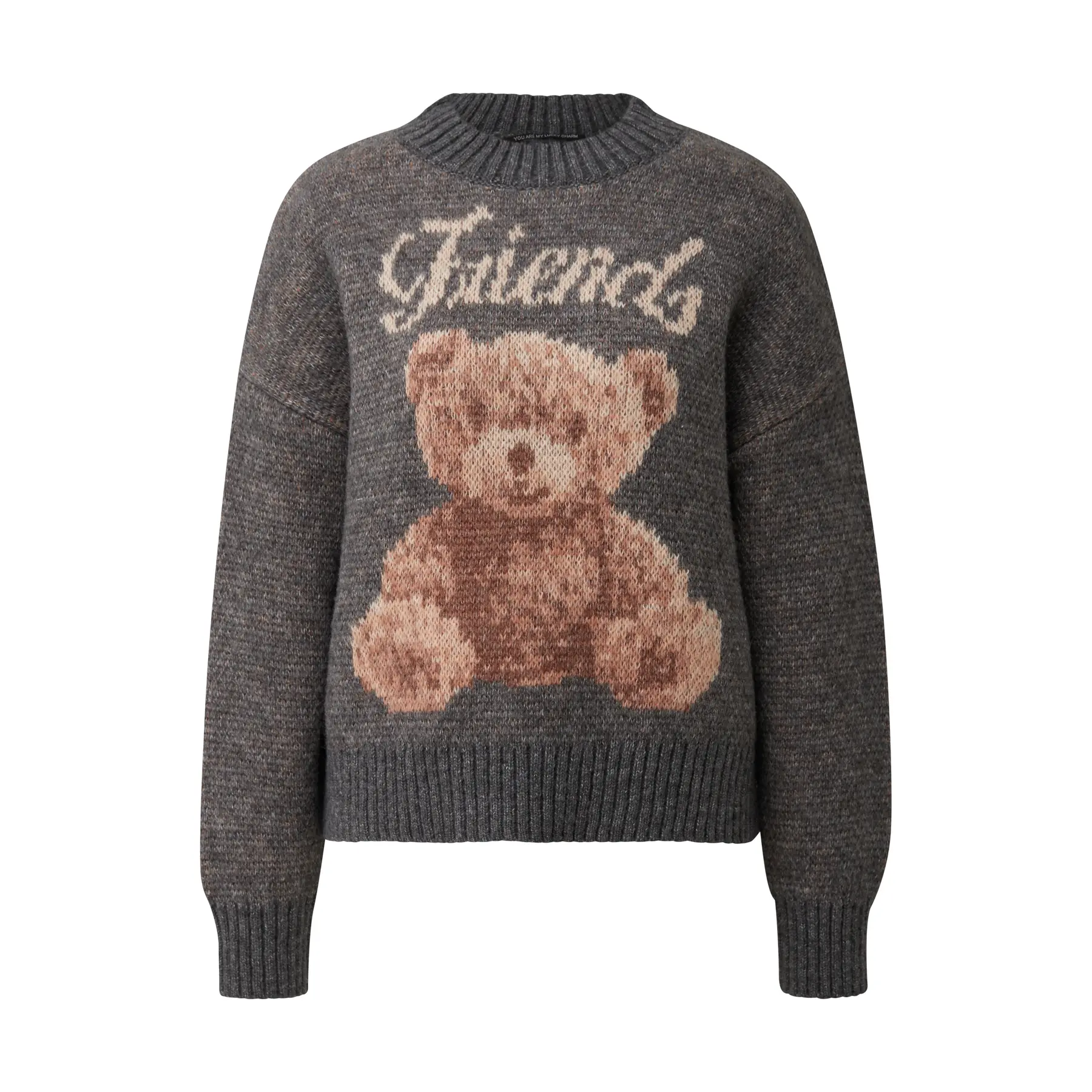 Pullover oversize in jacquard teddy donna