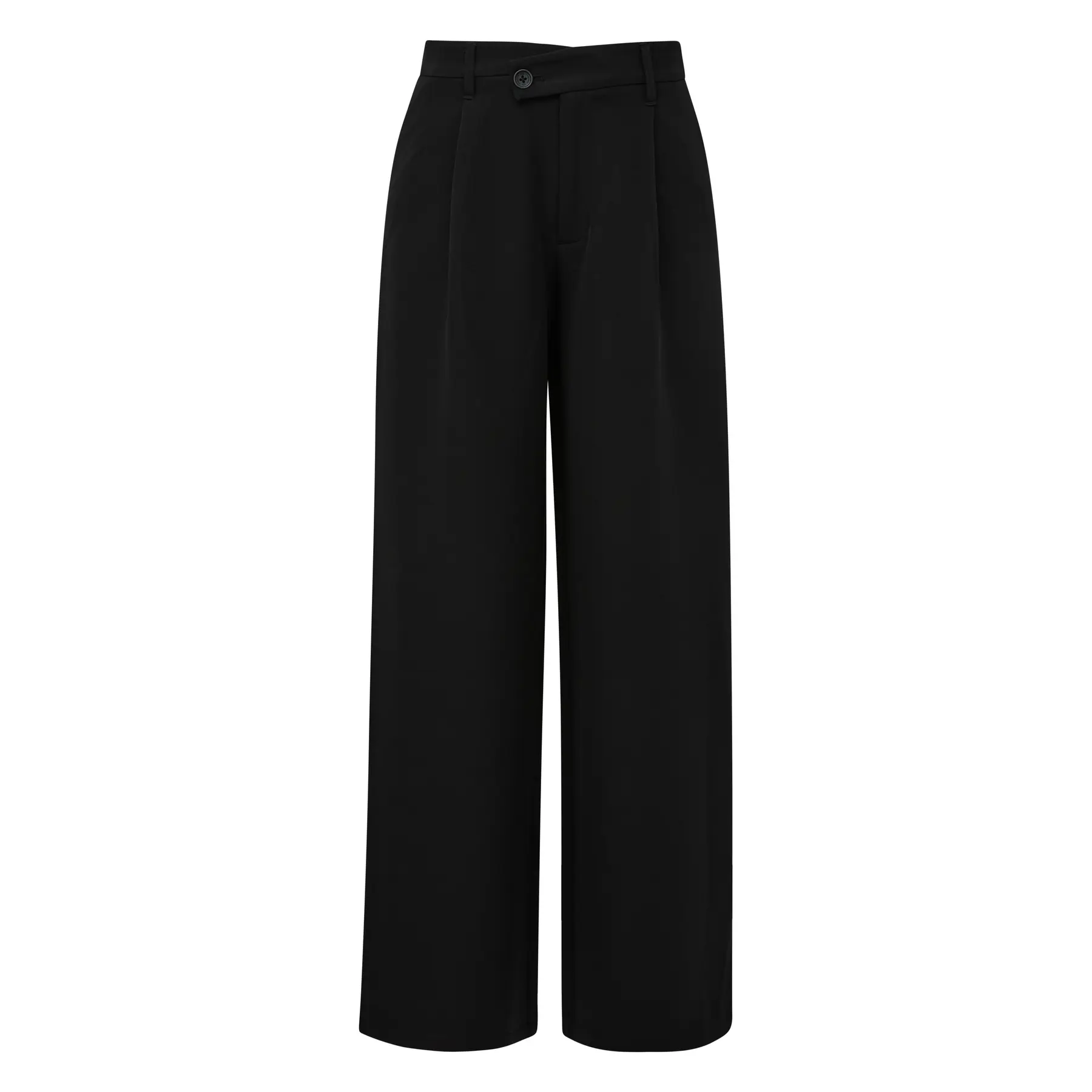 Pantaloni a gamba larga con dettaglio cintura asimmetrica donna QS