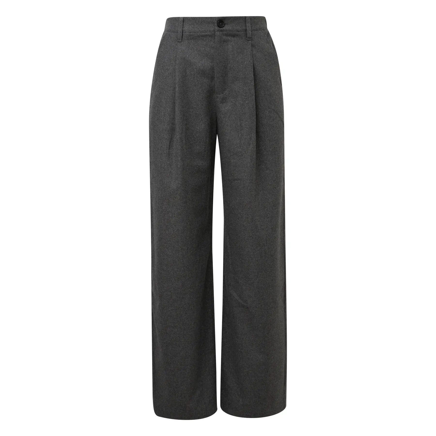 Pantaloni in flanella effetto screziato a gamba larga donna QS