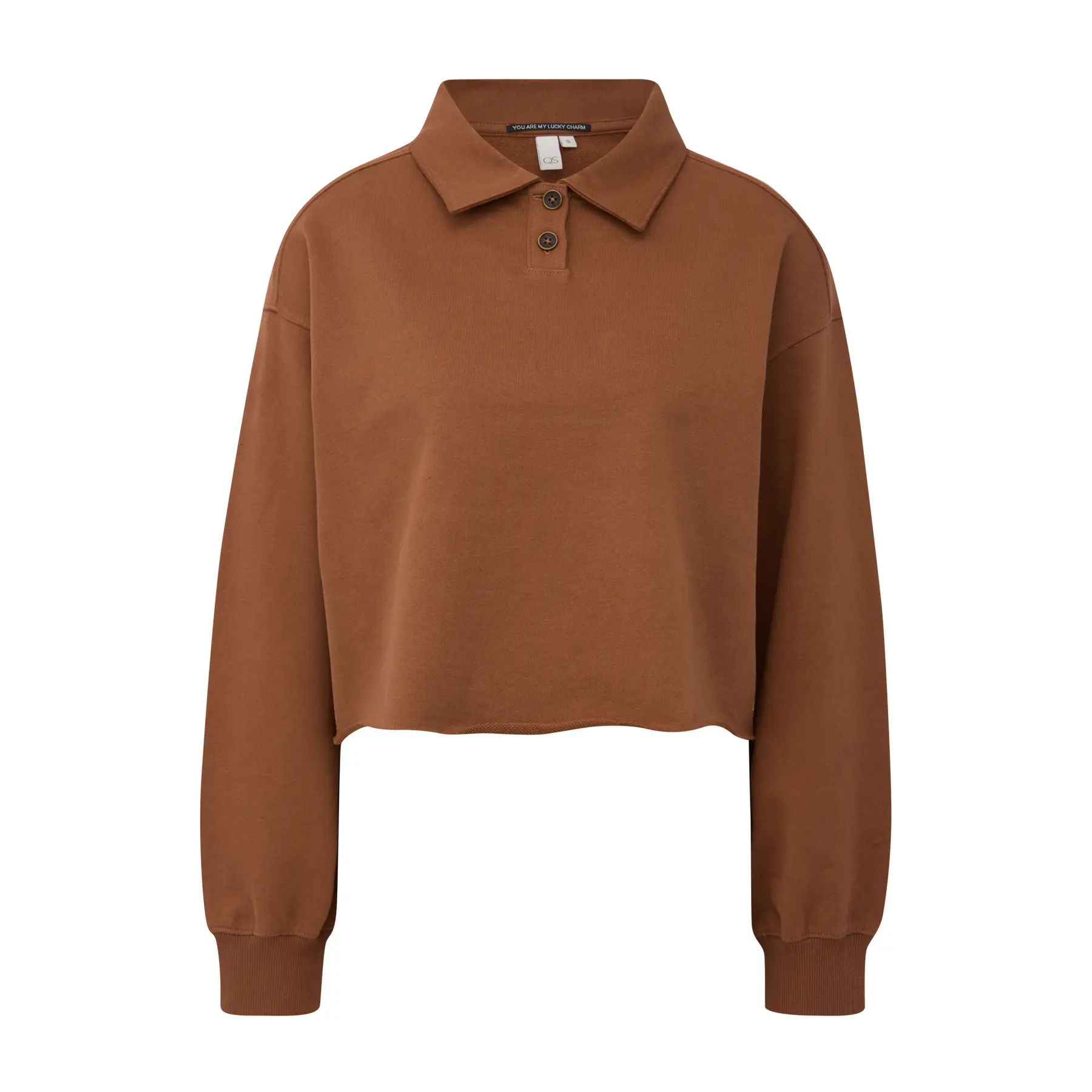 Felpa corta con col polo donna