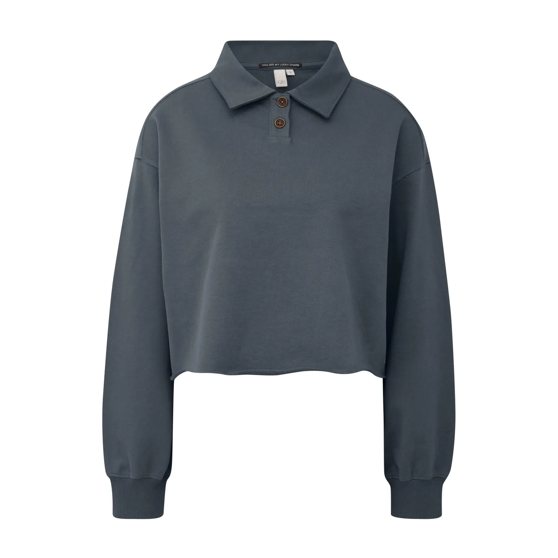 Polo-Kragen Sweatshirt kurz für Damen QS