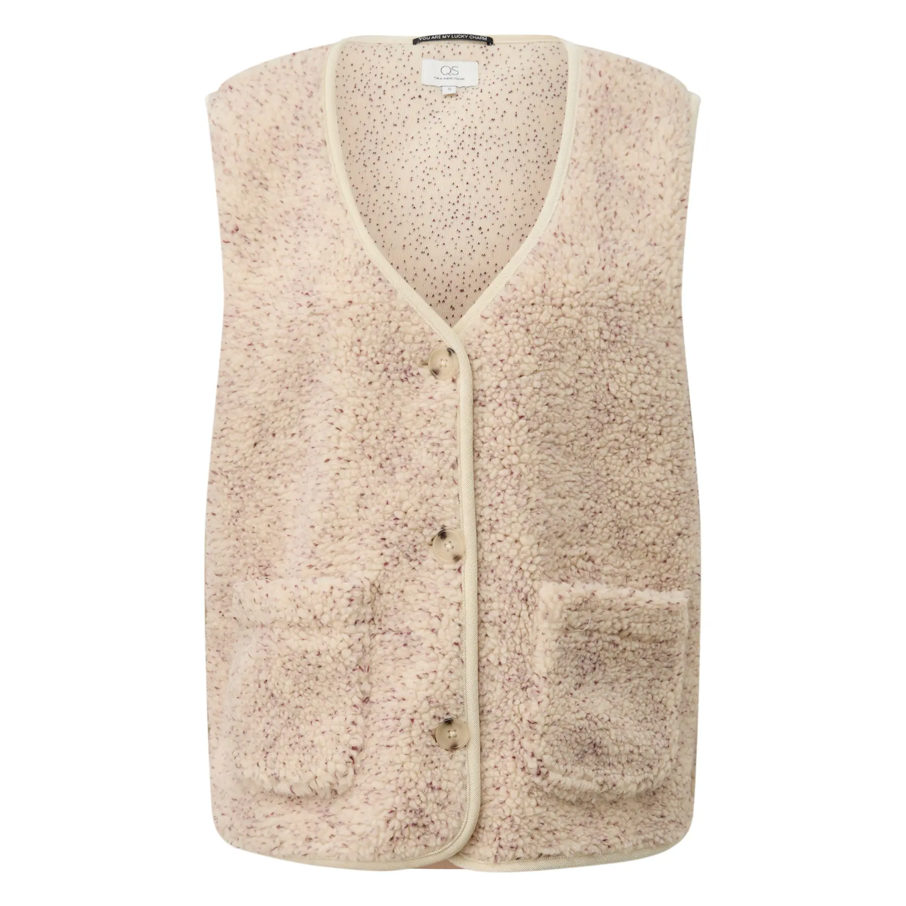 Hochgeschlossenes Teddy-Jacket meliert Damen QS