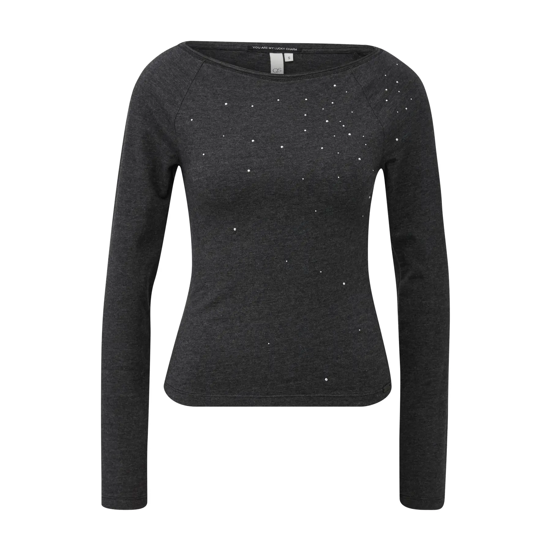 T-shirt maniche lunghe raglan slim fit con borchie donna QS