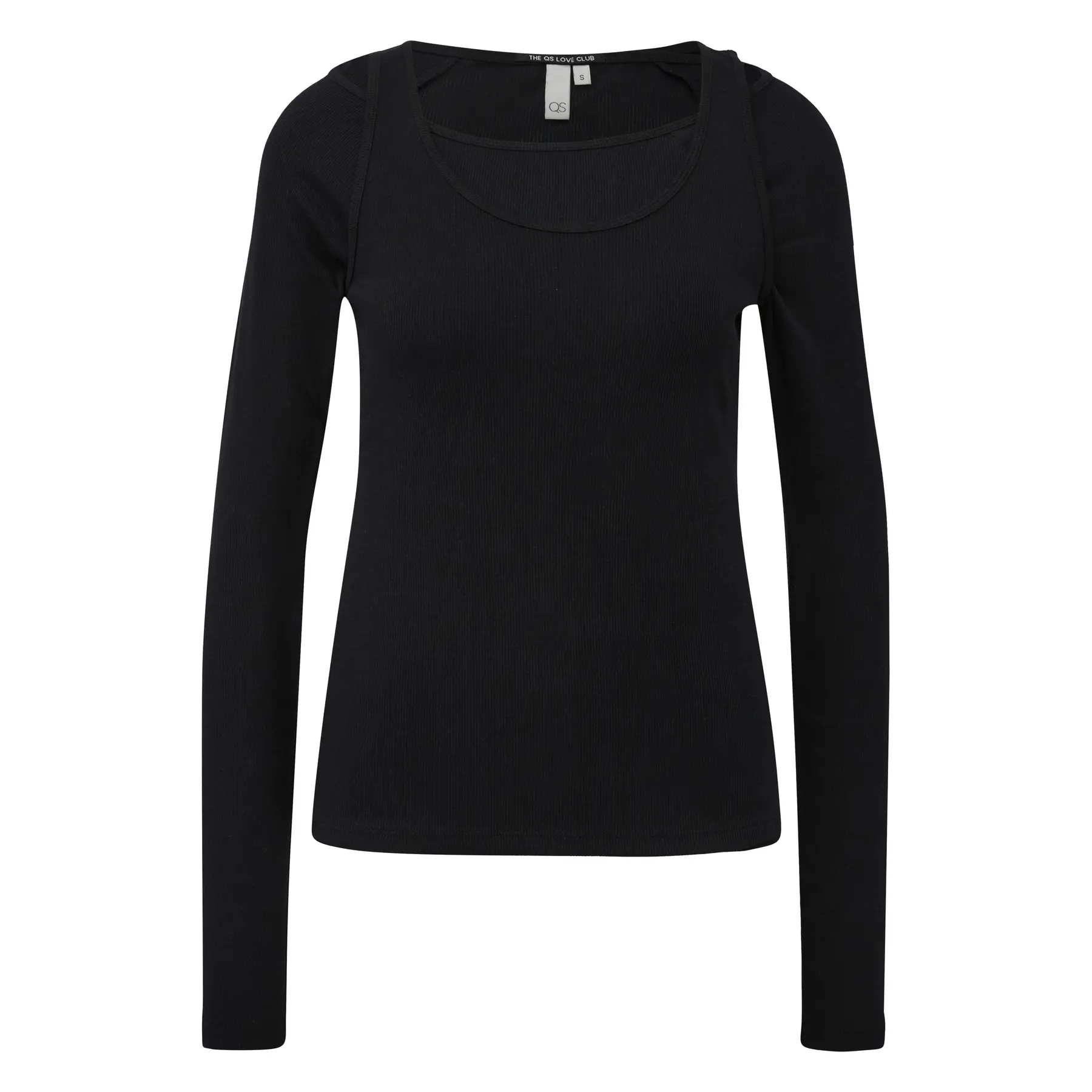 T-shirt a costine due in uno donna QS
