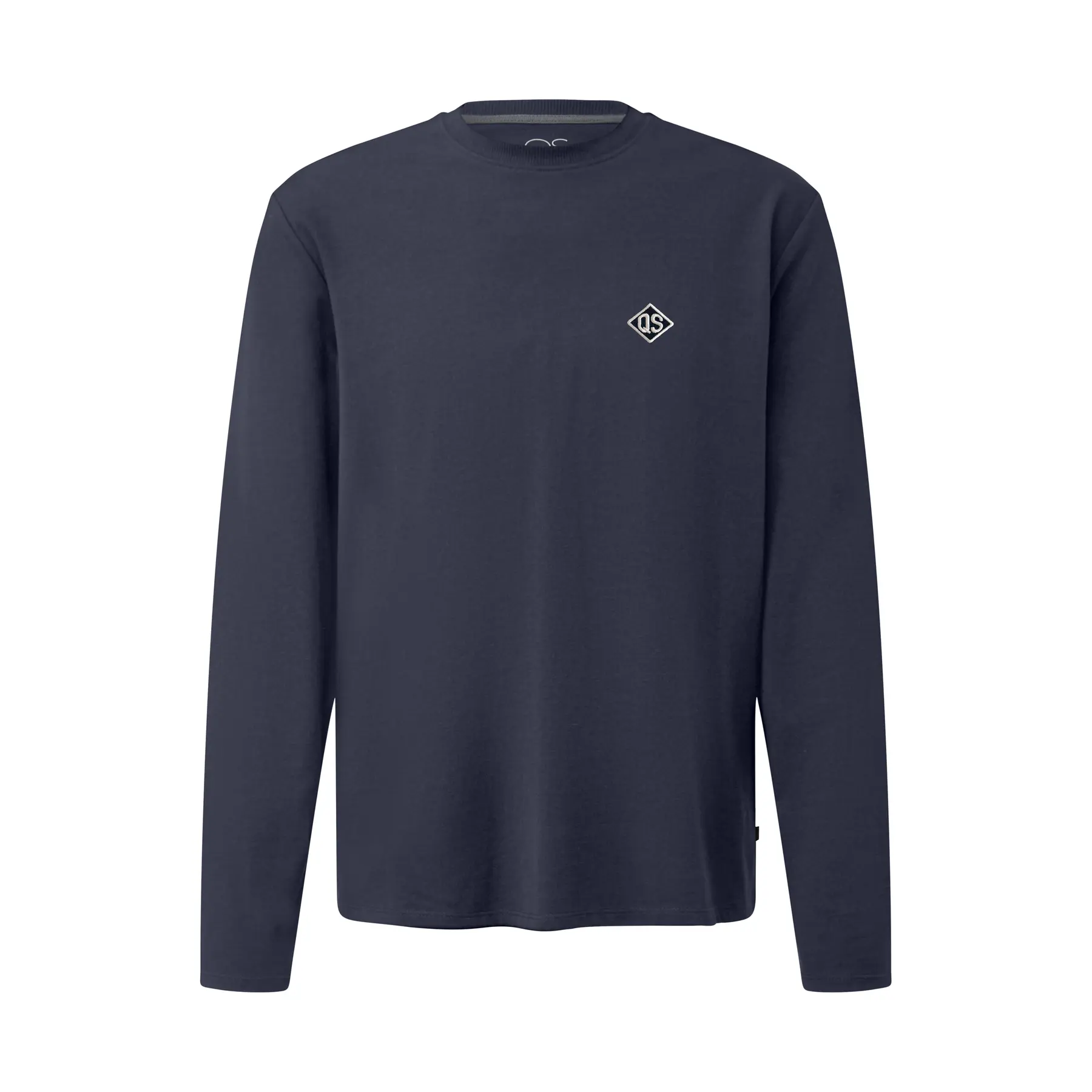 T-shirt a maniche lunghe con patch logo QS