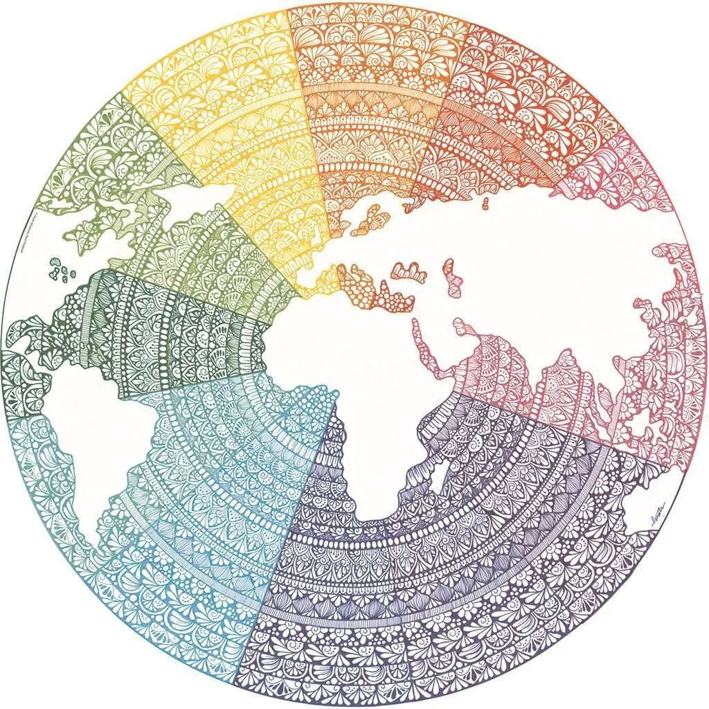 Rundes Puzzle 500 Teile Mandala - circle of colors Ravensburger
