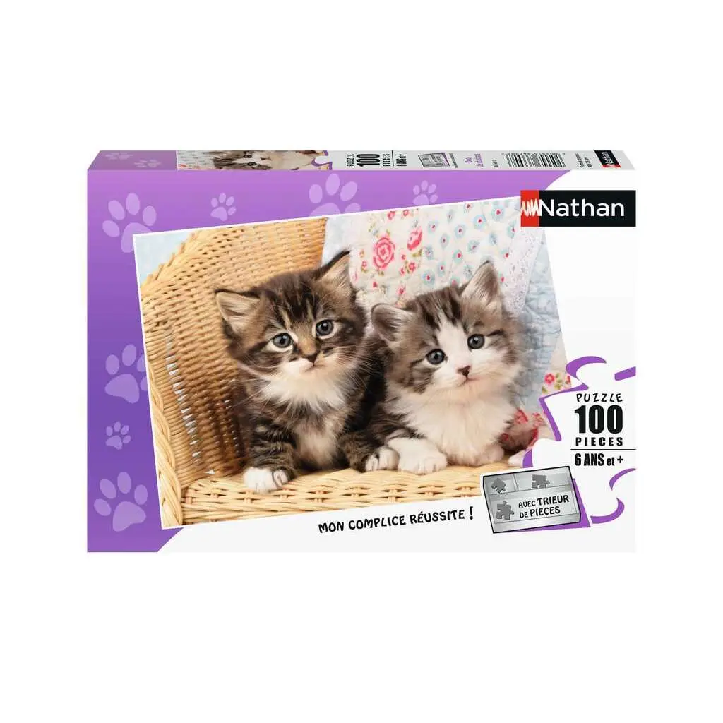 Ravensburger Nathan Puzzle 100 Pièces Duo De Chatons - Trieur 3 Compartiments - Image 5