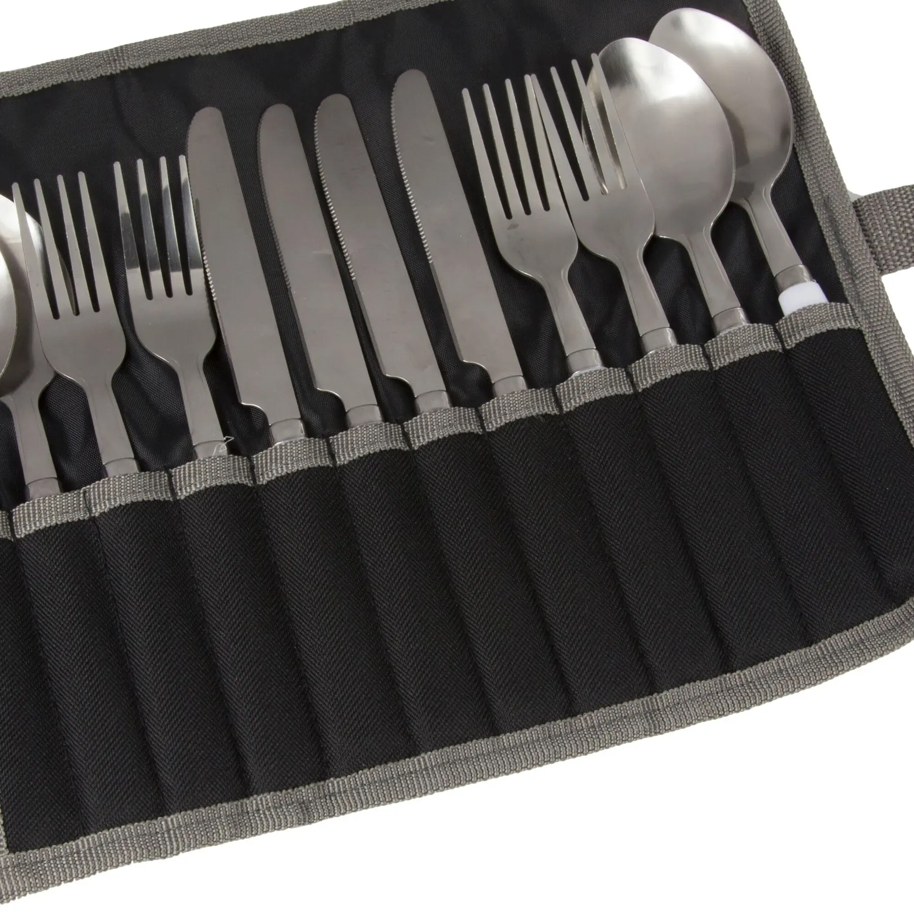 Cubiertos de camping de acero inoxidable para 4 personas Regatta