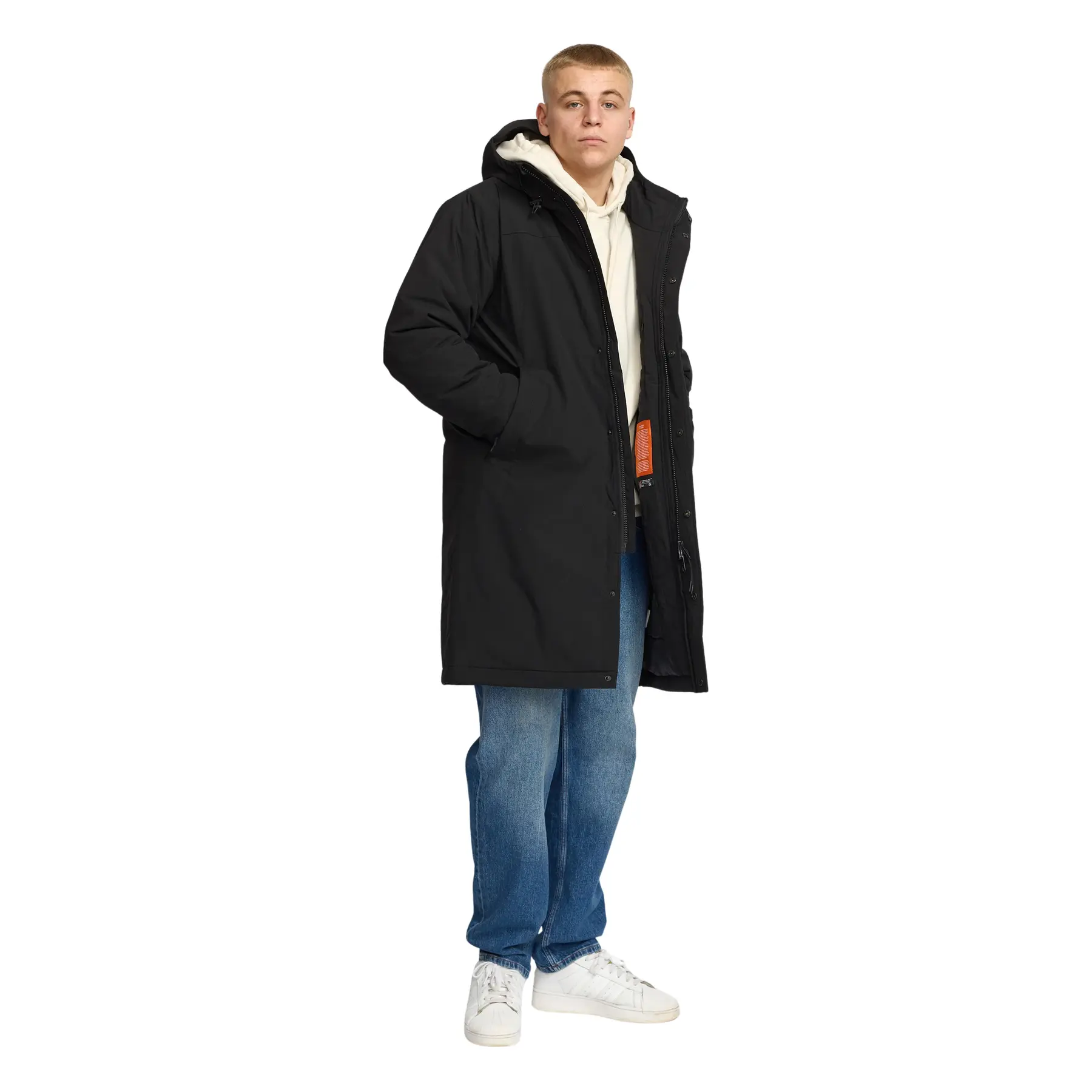 Parka in poliestere con bottoni a pressione Revolution