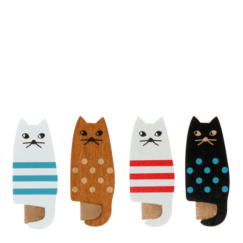 Mini pince en bois Rex London Cats (x4)