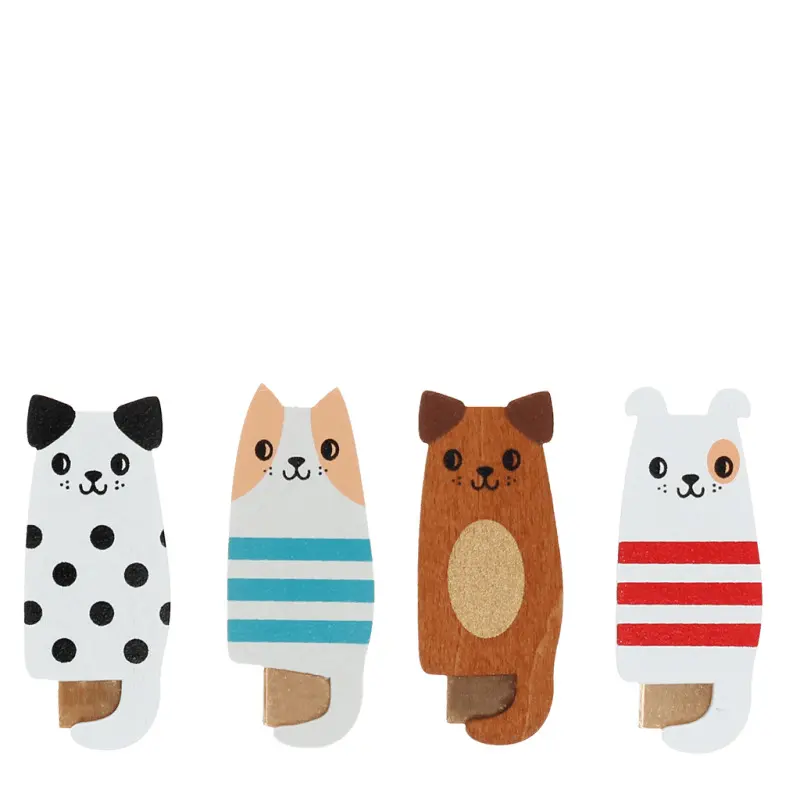 Mini pince en bois Rex London Dogs (x4)