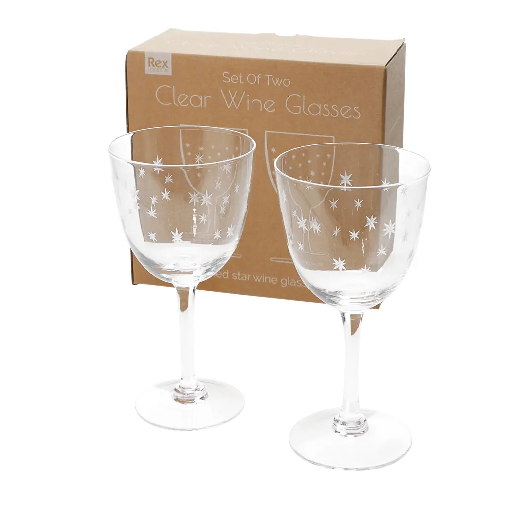 Bicchiere da vino Rex London Etched star (x2)