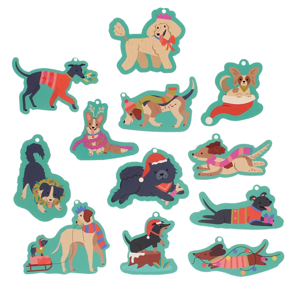 Weihnachtsgeschenketiketten Rex London Festive Friends (x12)