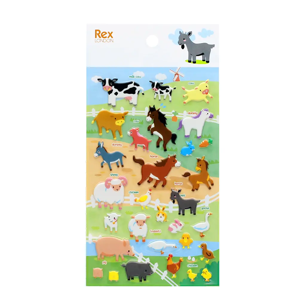 Tieraufkleber für Kinder Farm Animals Rex London