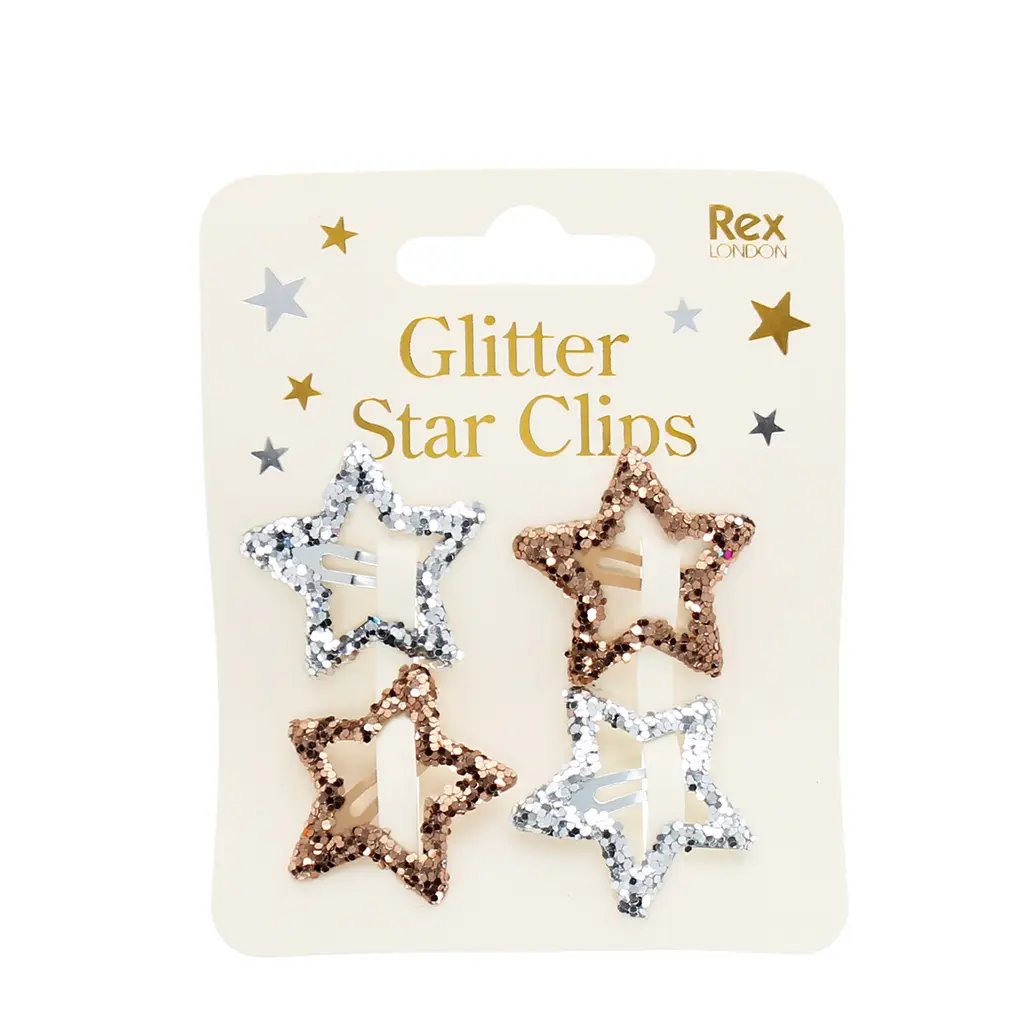 Pince à cheveux glitter Rex London (x4)