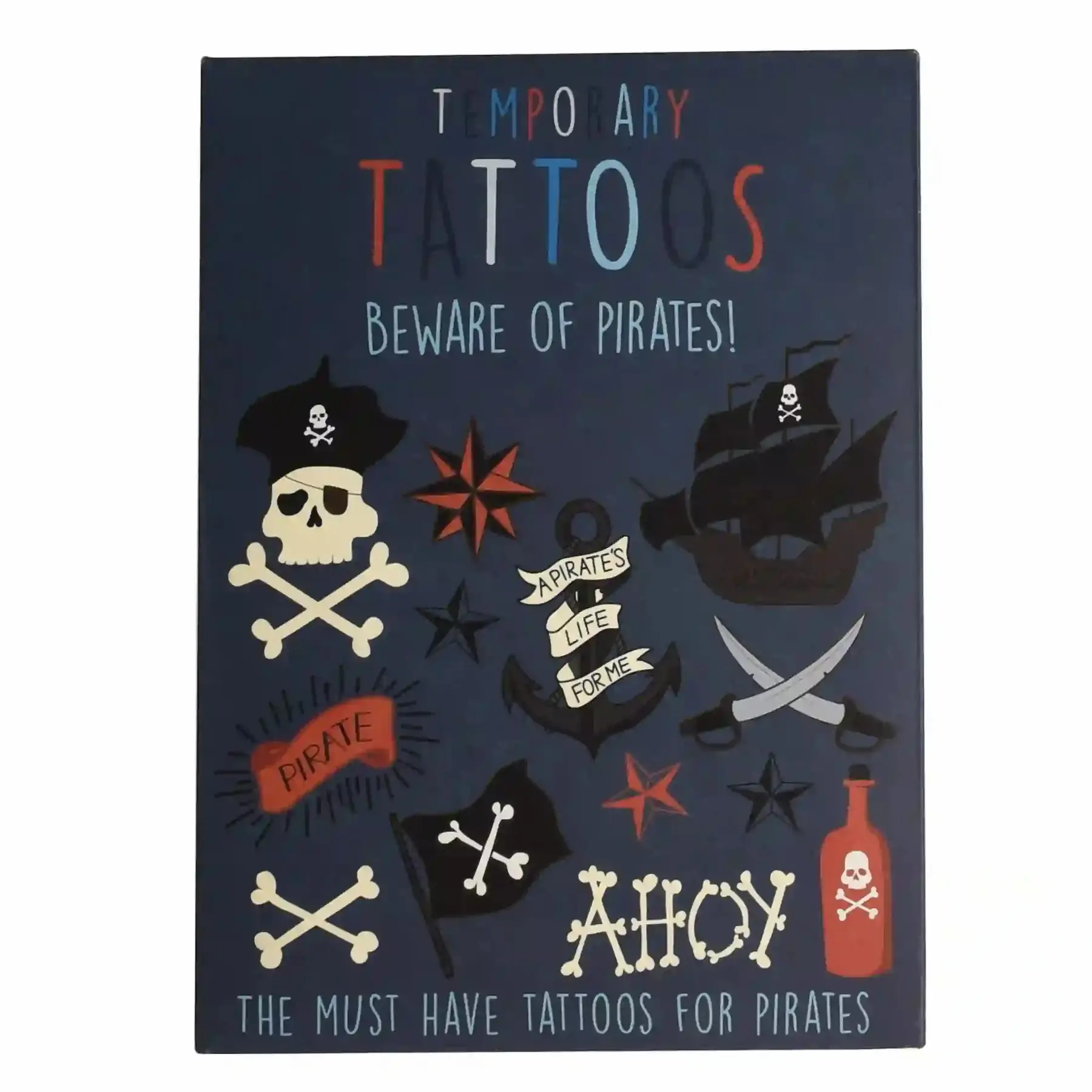 Tatuaggio per bambini Rex London temporaires Beware Of Pirates (x2)