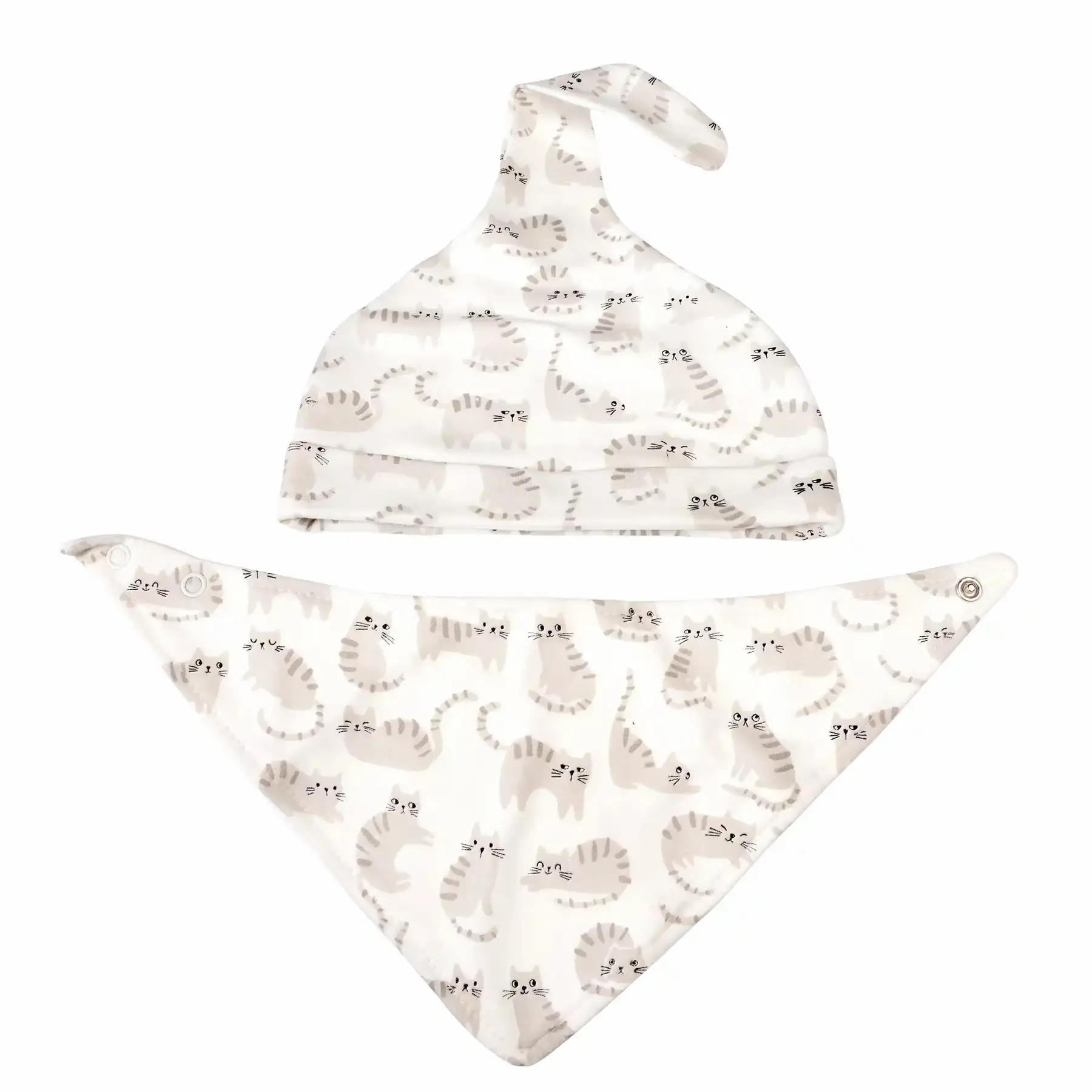 Bonnet et bavoir en coton bio bébé Rex London Kitty Cats Bonnet et bavoir en coton bio bébé Rex London Kitty Cats