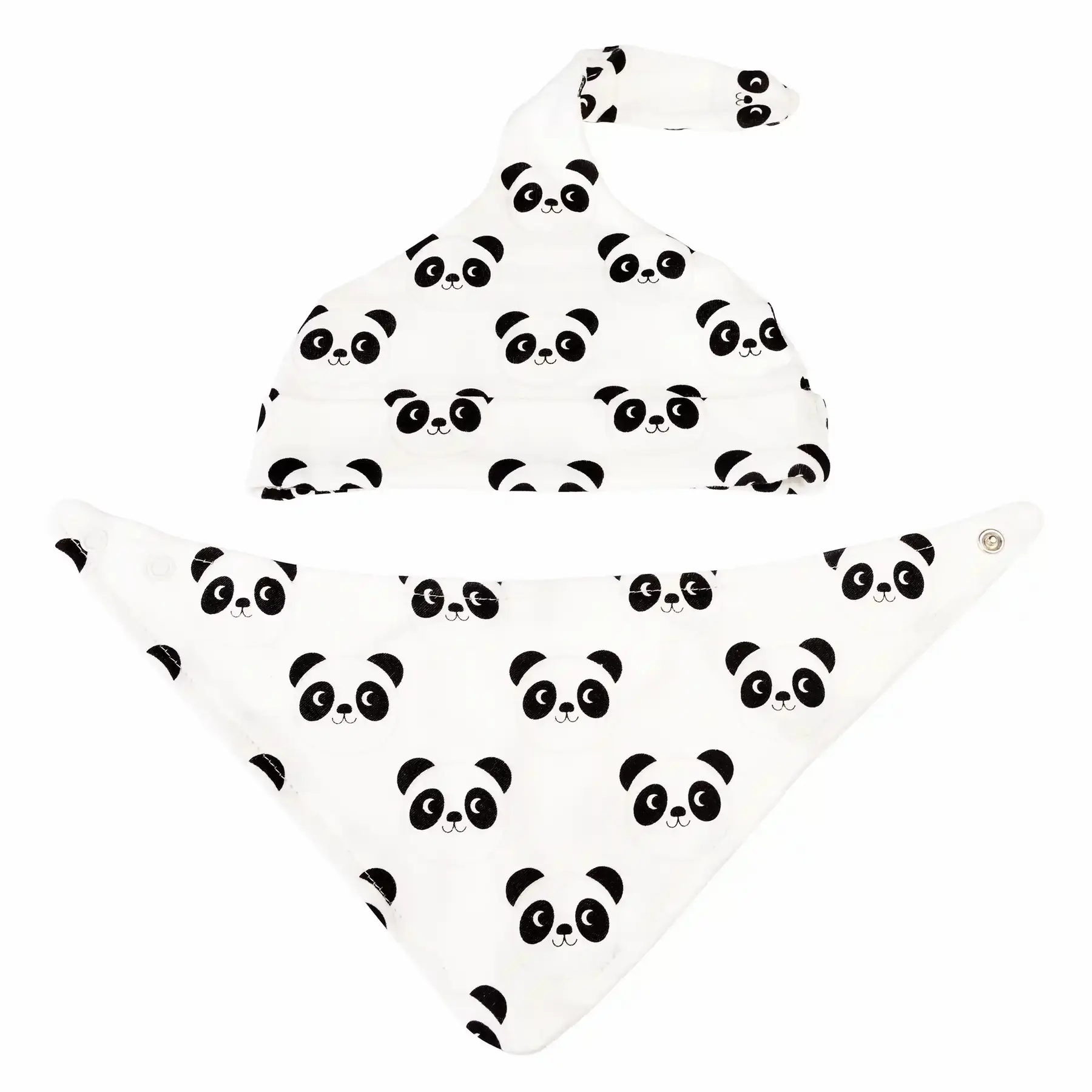 Bonnet et bavoir en coton bio bébé Rex London Miko The Panda Bonnet et bavoir en coton bio bébé Rex London Miko The Panda