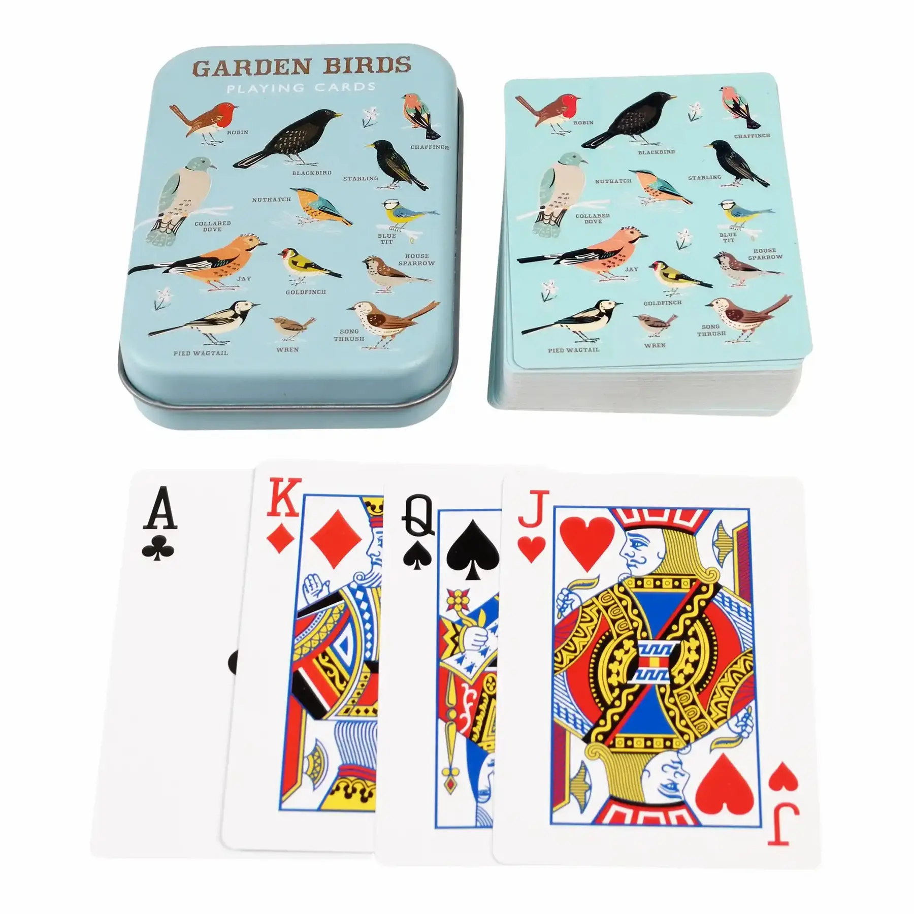 Jeux de carte en boîte métal Rex London Garden Birds Jeux de carte en boîte métal Rex London Garden Birds