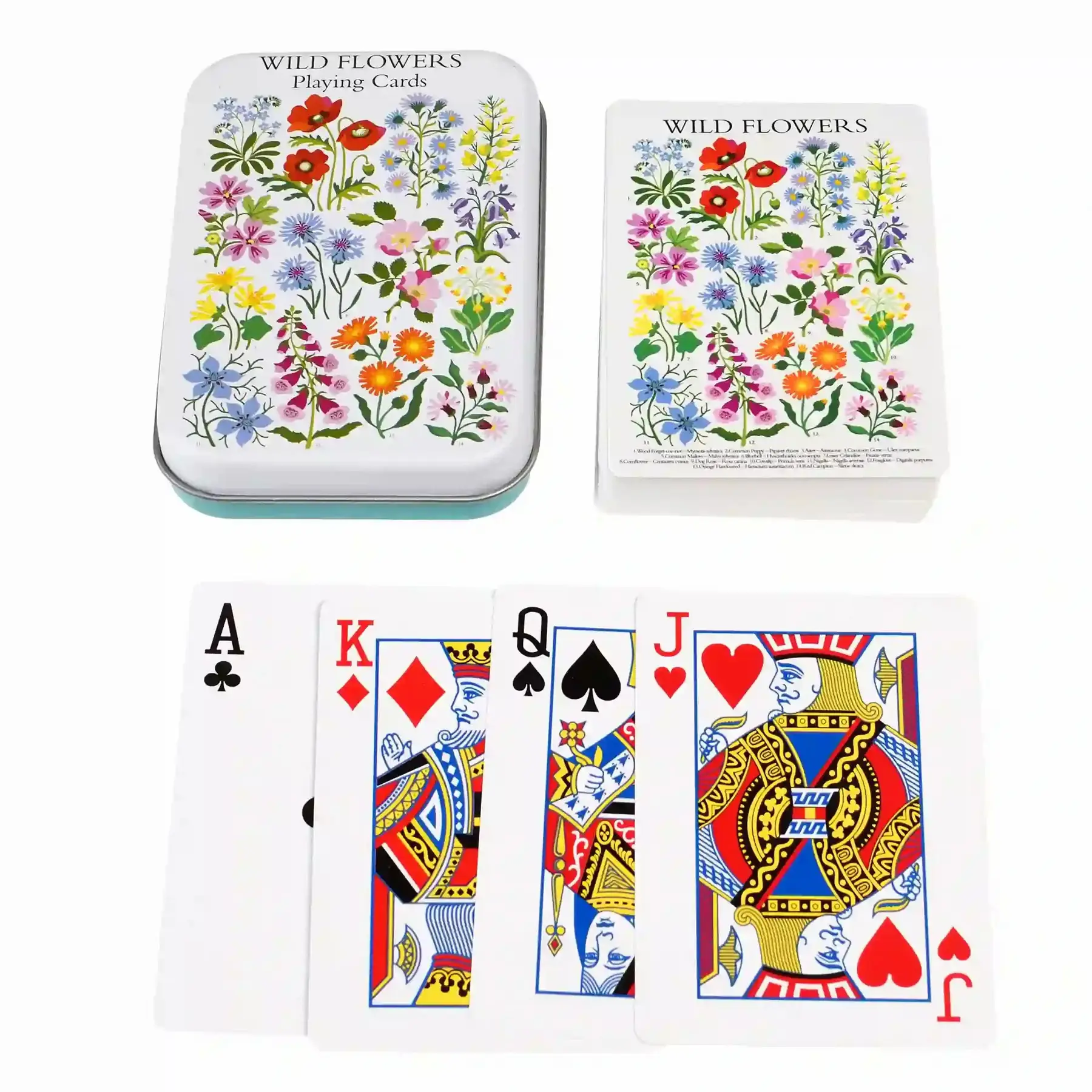 Jeux de carte boîte en métal Rex London Wild Flowers Jeux de carte boîte en métal Rex London Wild Flowers