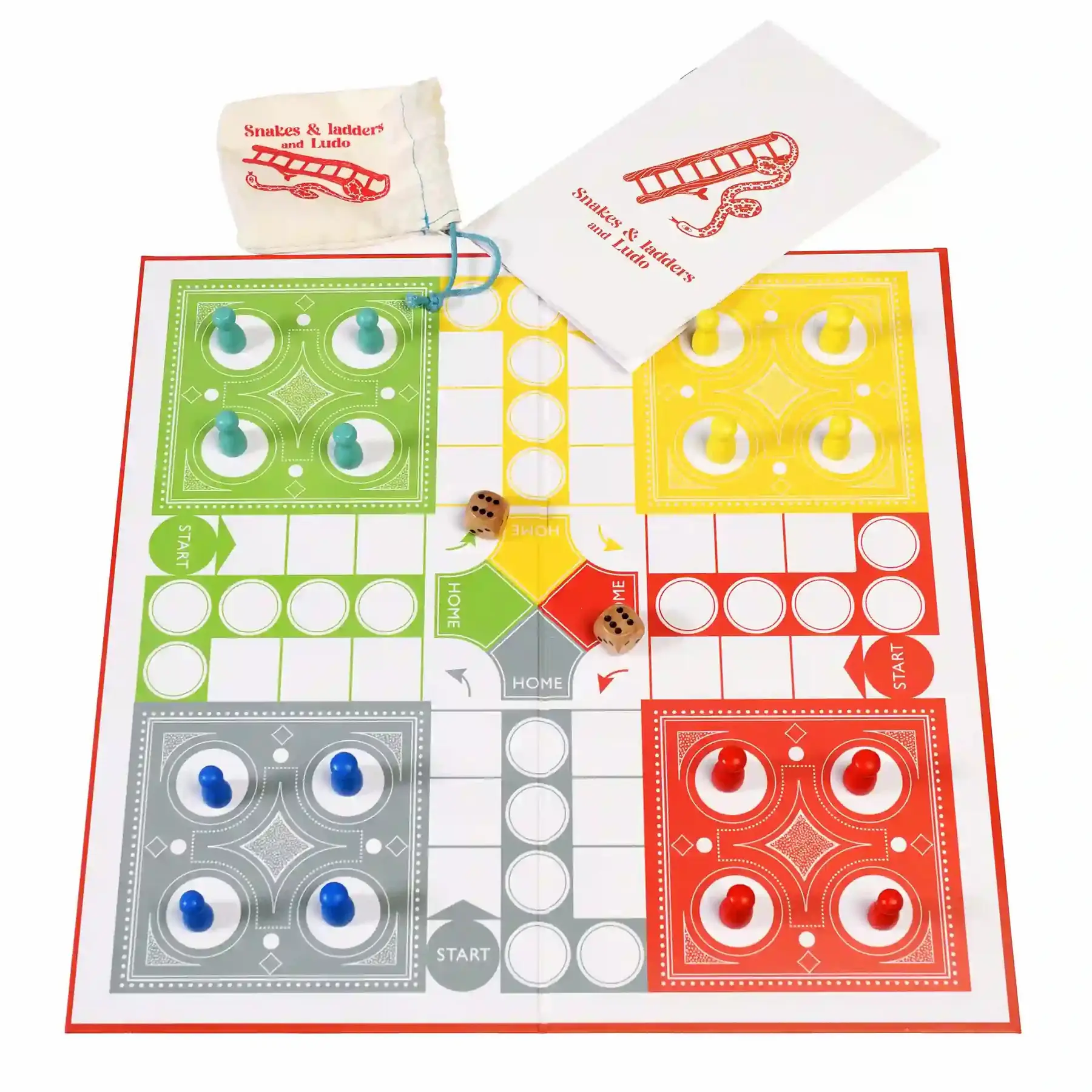 Jeux de société double face ludo et serpents et échelles Rex London Jeux de société double face ludo et serpents et échelles Rex London