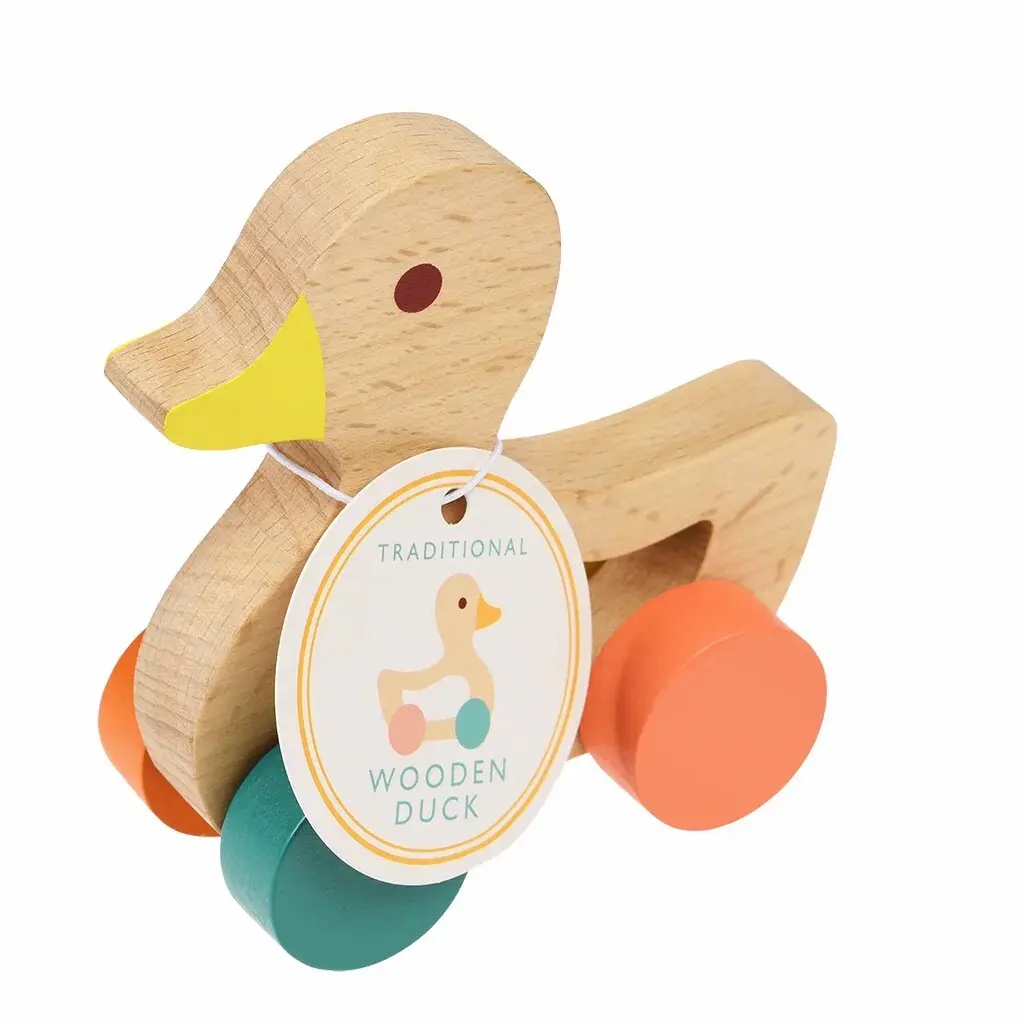 Canard à pousser en bois bébé Rex London Canard