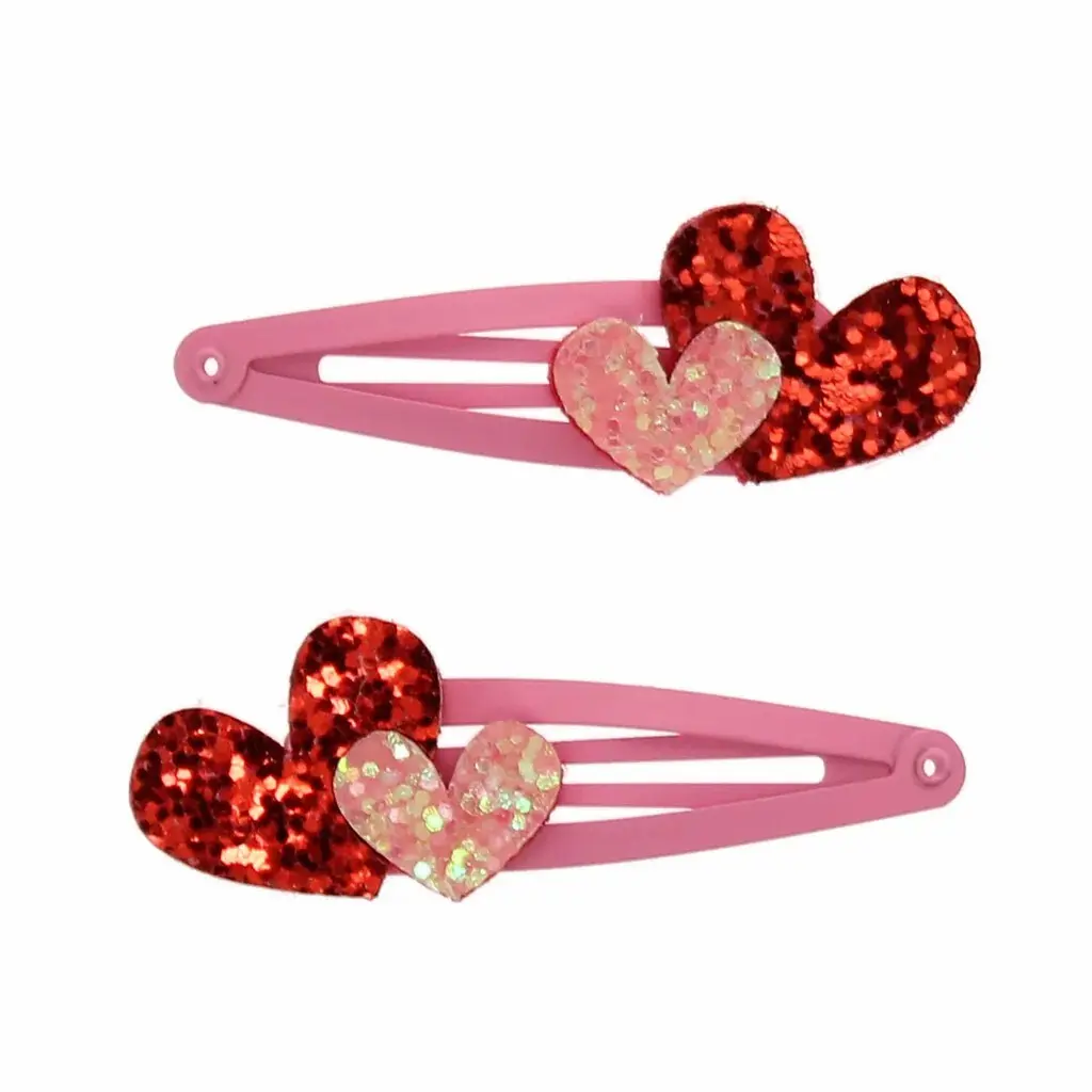 Pince à cheveux pailletées Rex London Love Hearts (x2) Pince à cheveux pailletées Rex London Love Hearts (x2)
