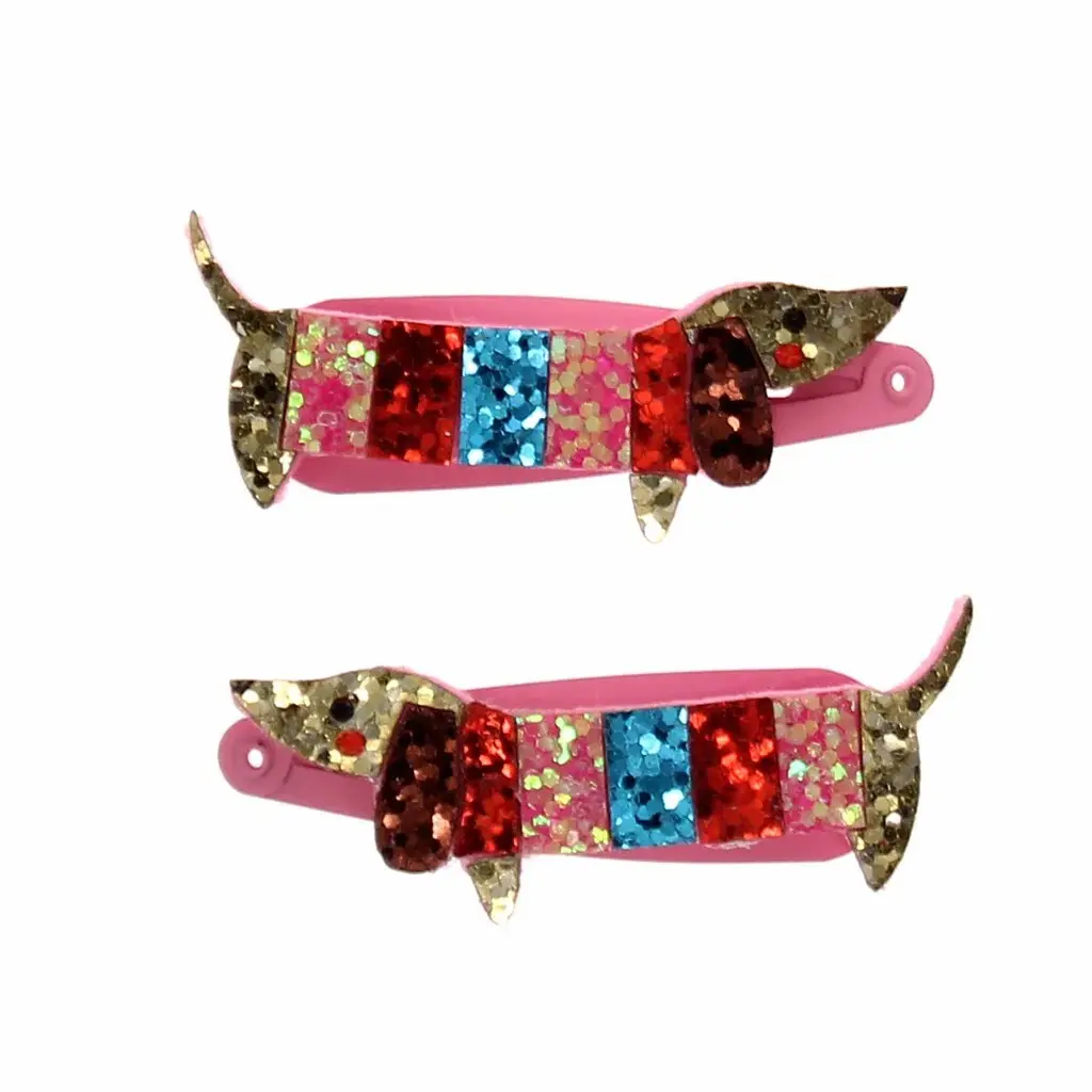 Pince à cheveux à paillettes Rex London Sausage Dog (x2) Pince à cheveux à paillettes Rex London Sausage Dog (x2)