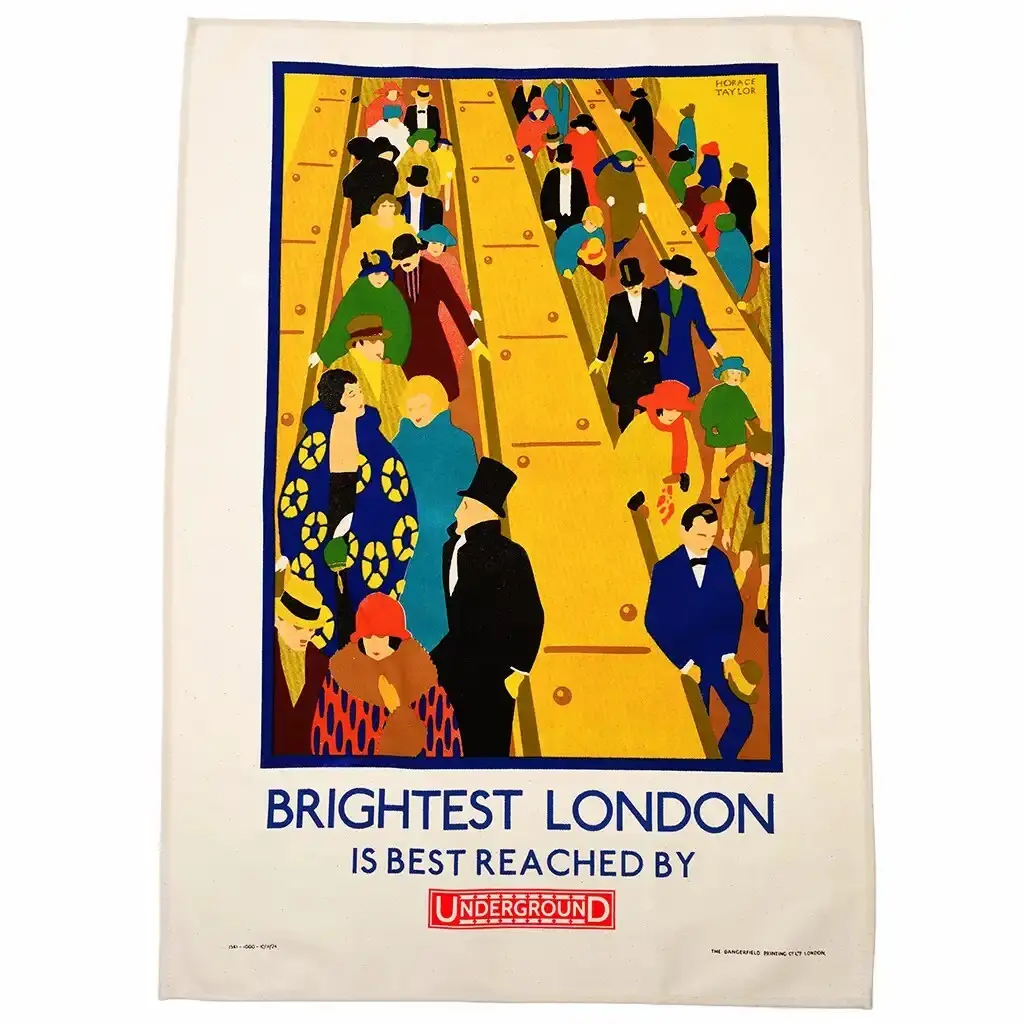 Torchon en coton Rex London TfL Vintage Poster Brightest London