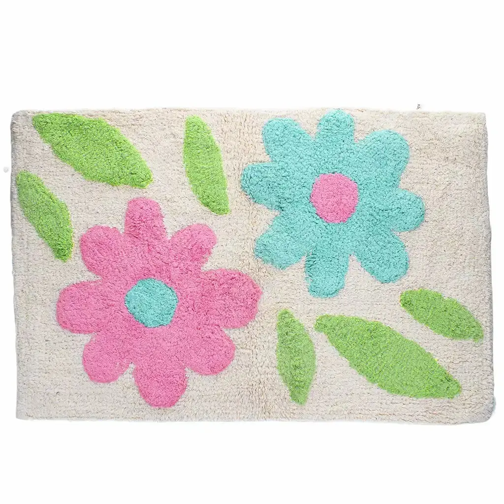 Tapis de bain en coton tufté Rex London Fleurs Tapis de bain en coton tufté Rex London Fleurs