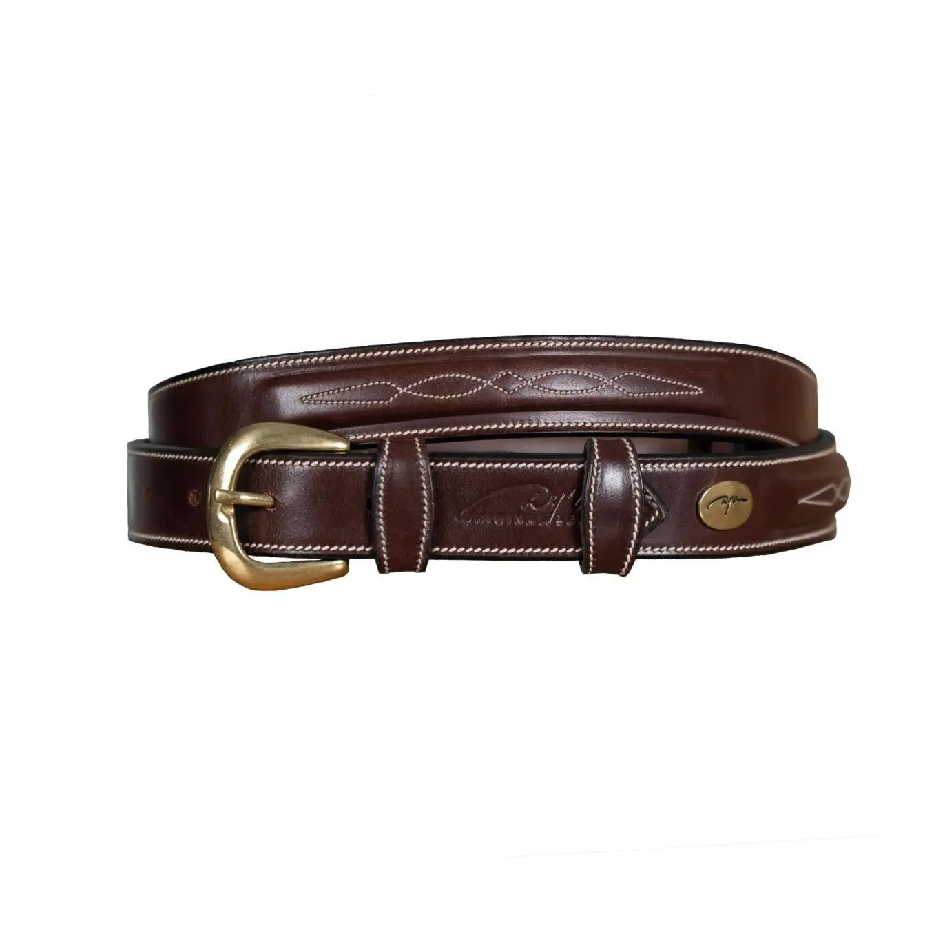 Dyon Leren Riem Fancy - maat 80 - brown