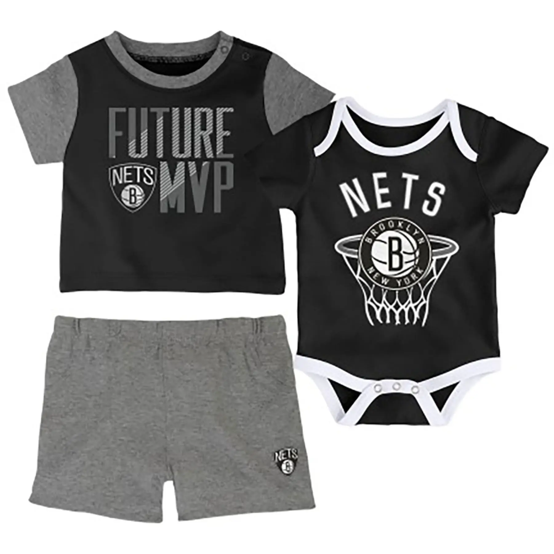Brooklyn Nets baby katoen set van t-shirt, short en body Putting Up Number