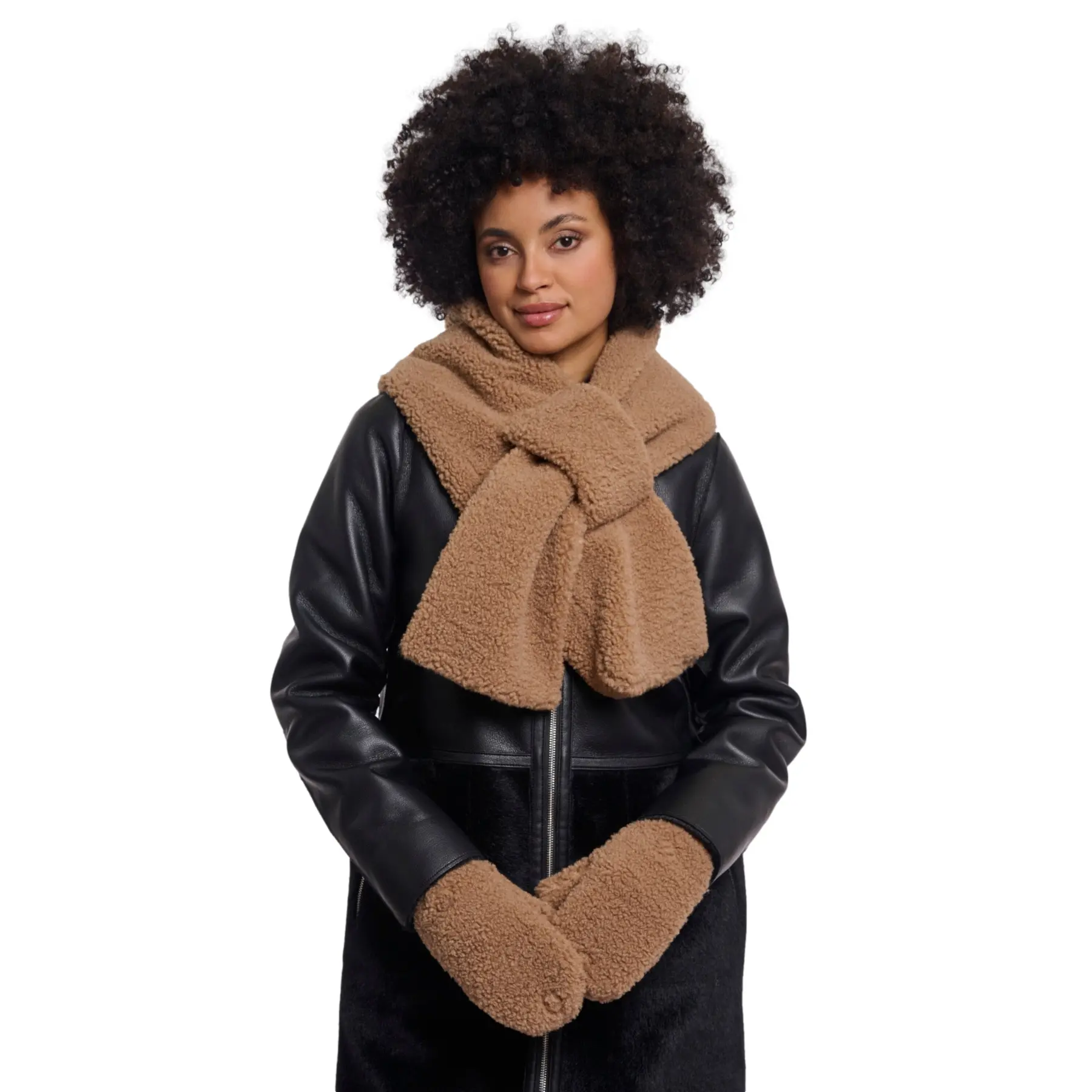 Rino & Pelle Women's Marron Fleece Gloves Aleida