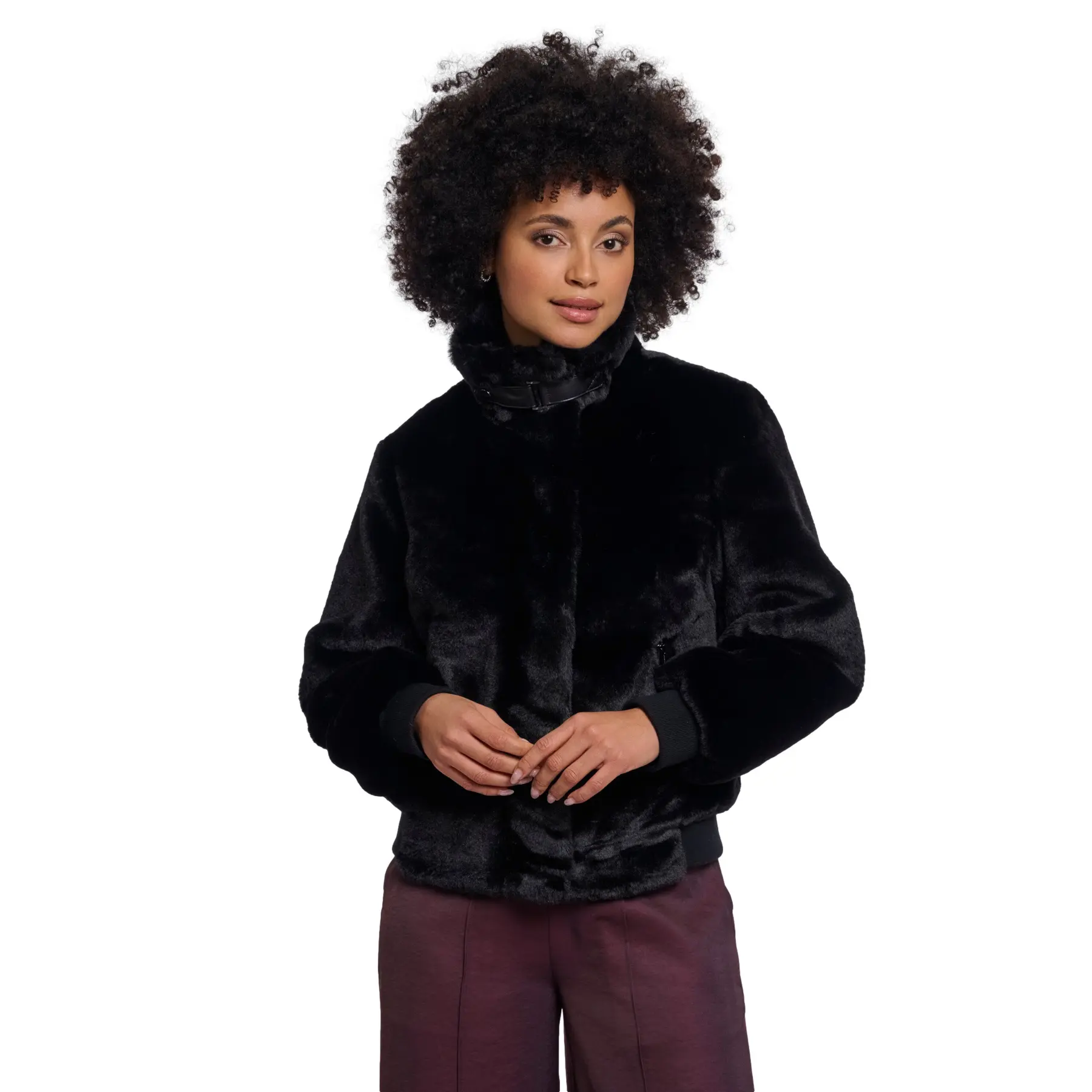 Rino & Pelle Women's Noir Faux Fur Jacket Ambra