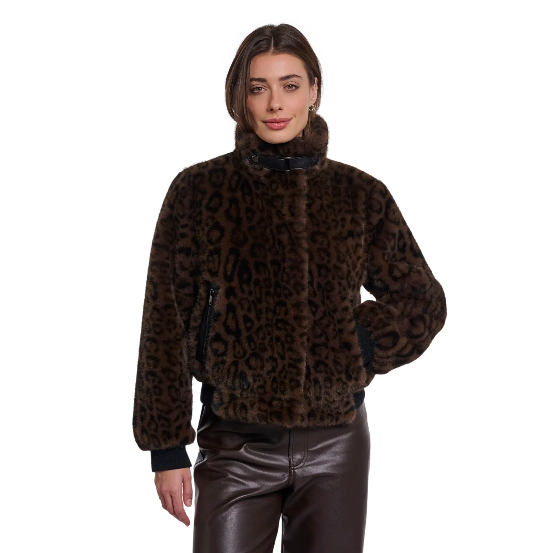 Rino & Pelle Women's Marron Faux Fur Jacket Ambra