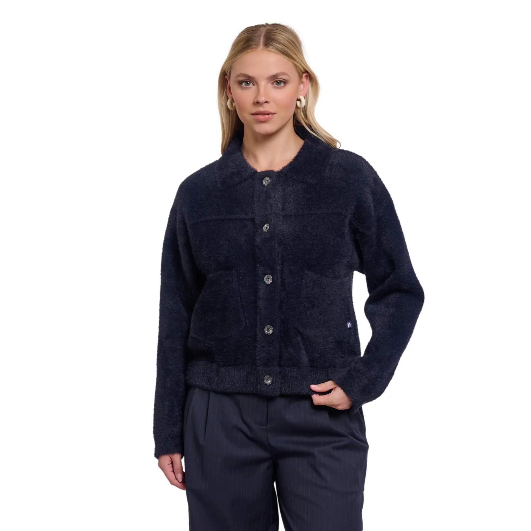 Rino & Pelle Damen Bleu Boxy-Jacke Bubbly