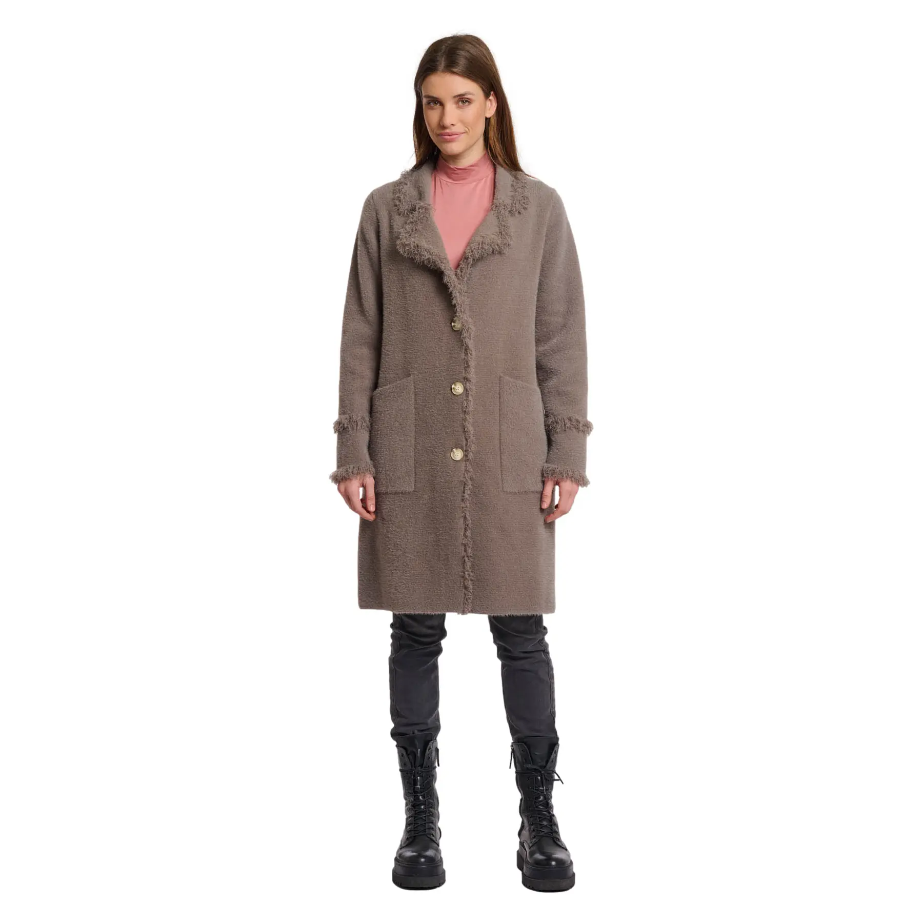 Cardigan lungo semplice con bottoni donna  Catena
