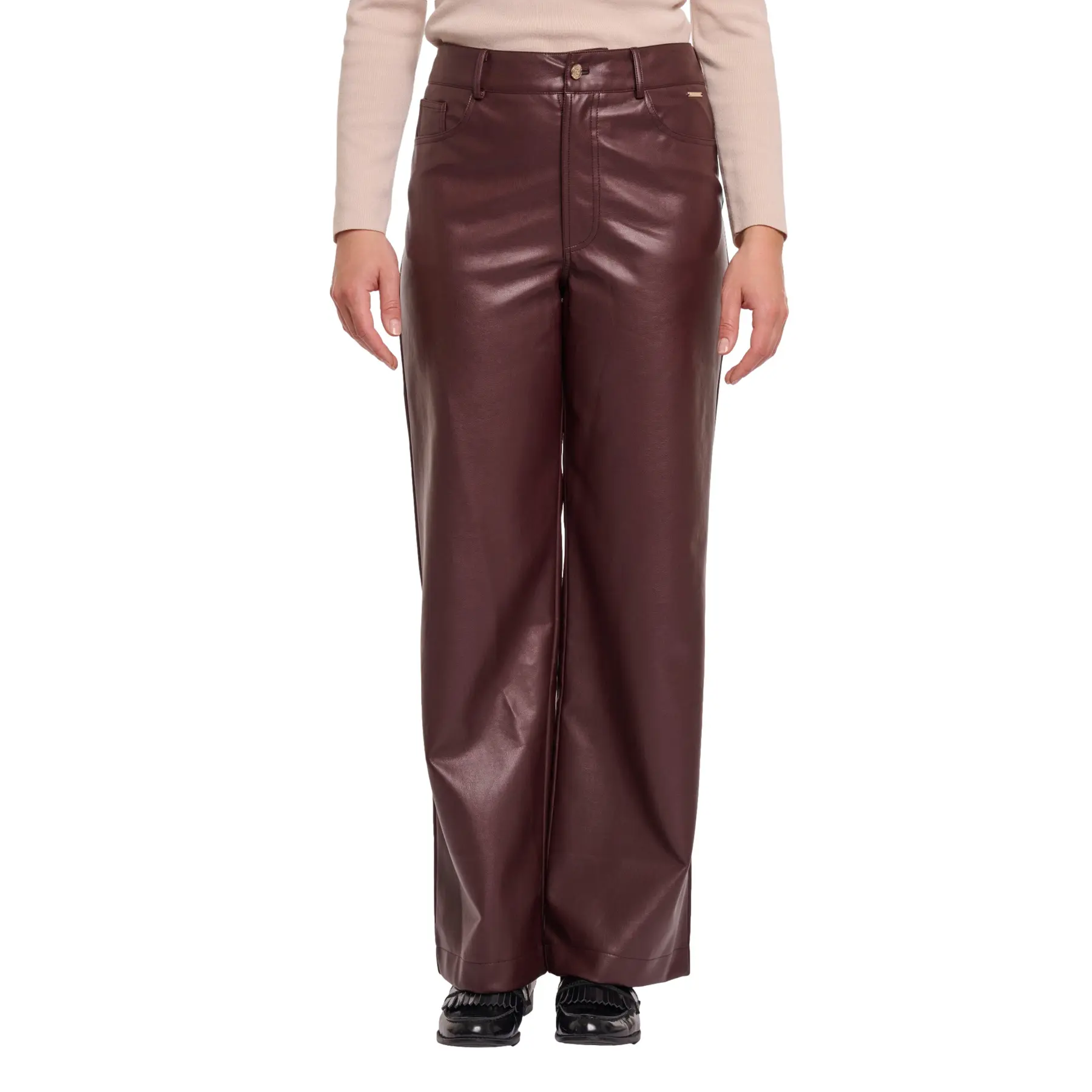 Rino & Pelle Women's Marron Straight-Leg Trousers Corian