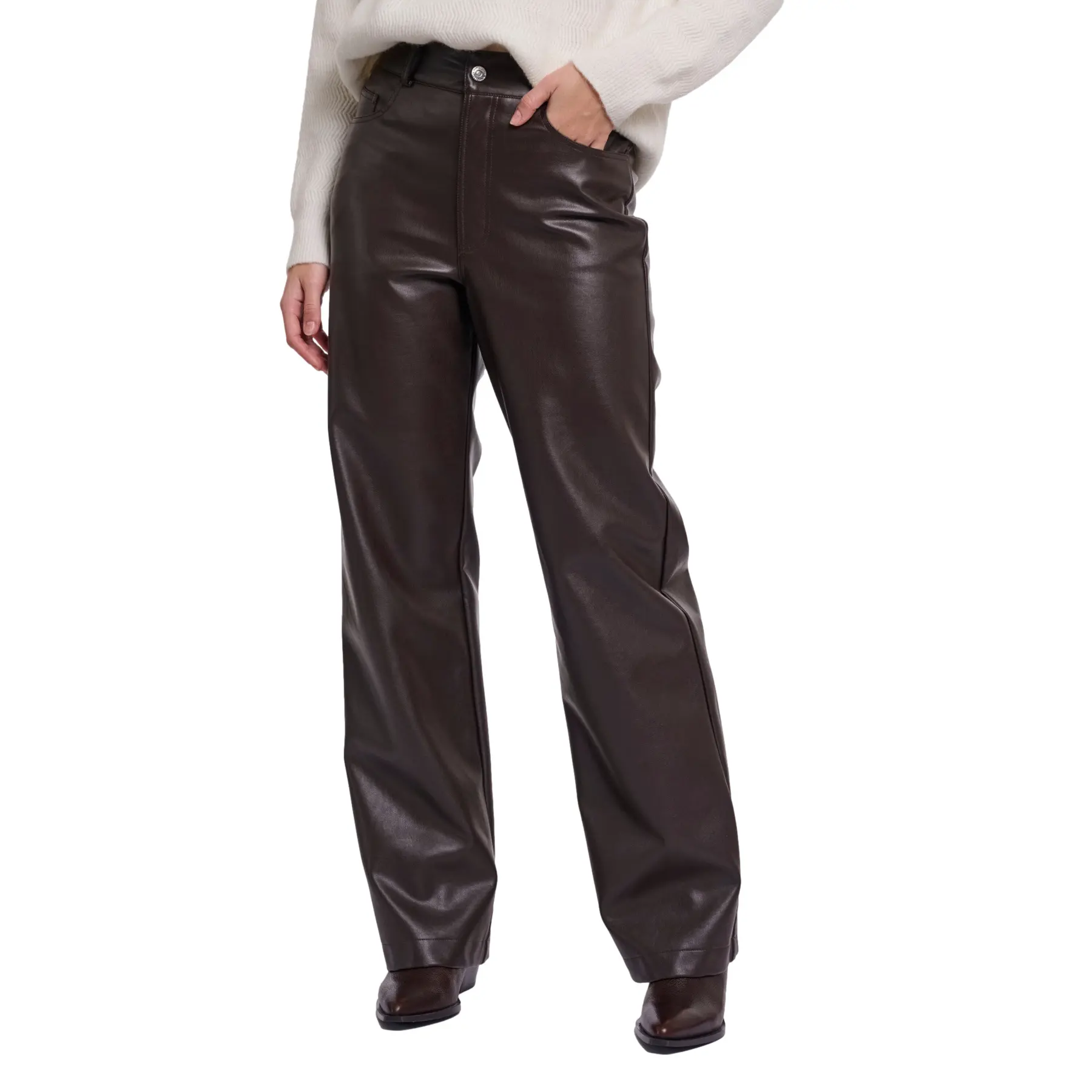 Rino & Pelle Women's Marron Straight-Leg Trousers Corian