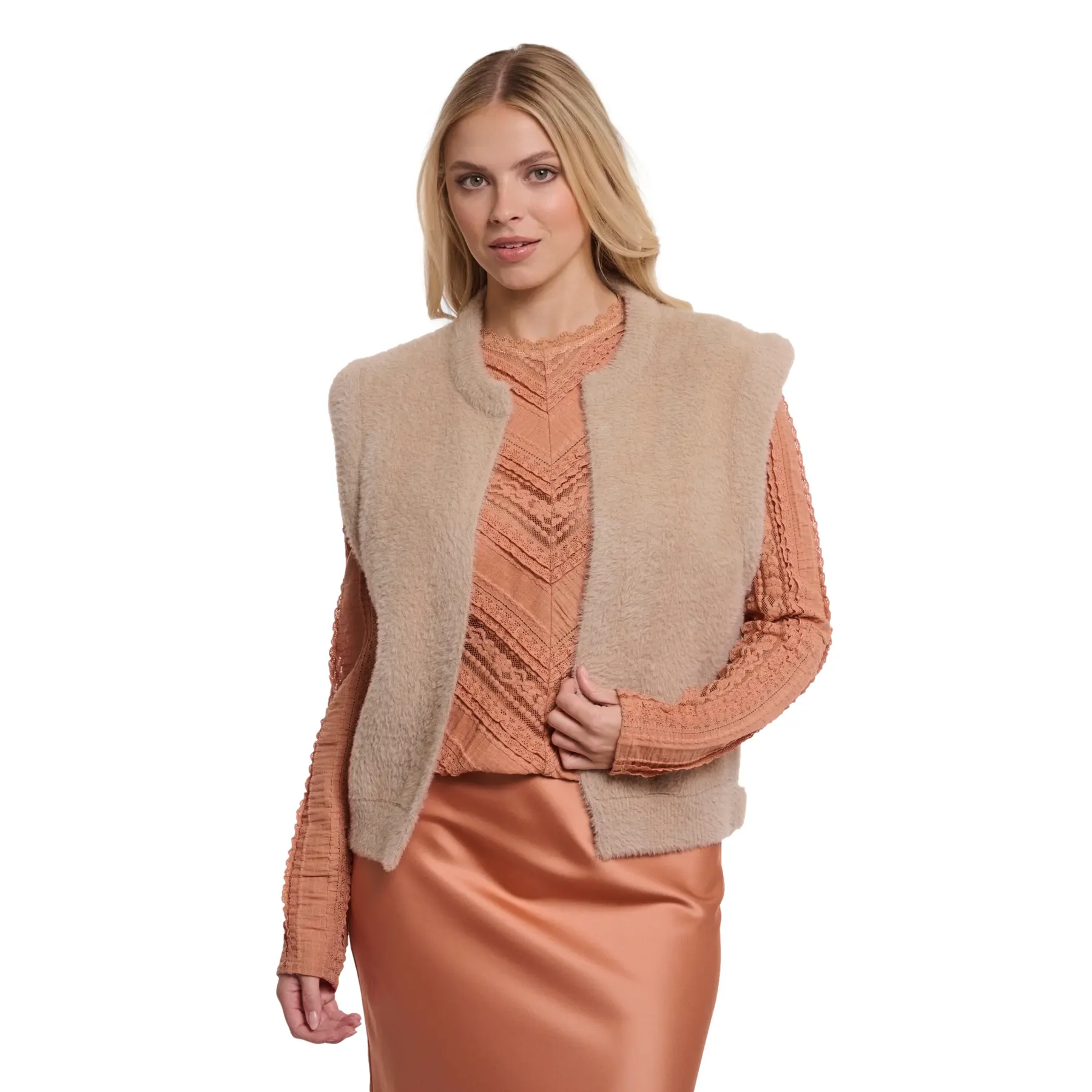 Rino & Pelle Damen Beige Weste Elona