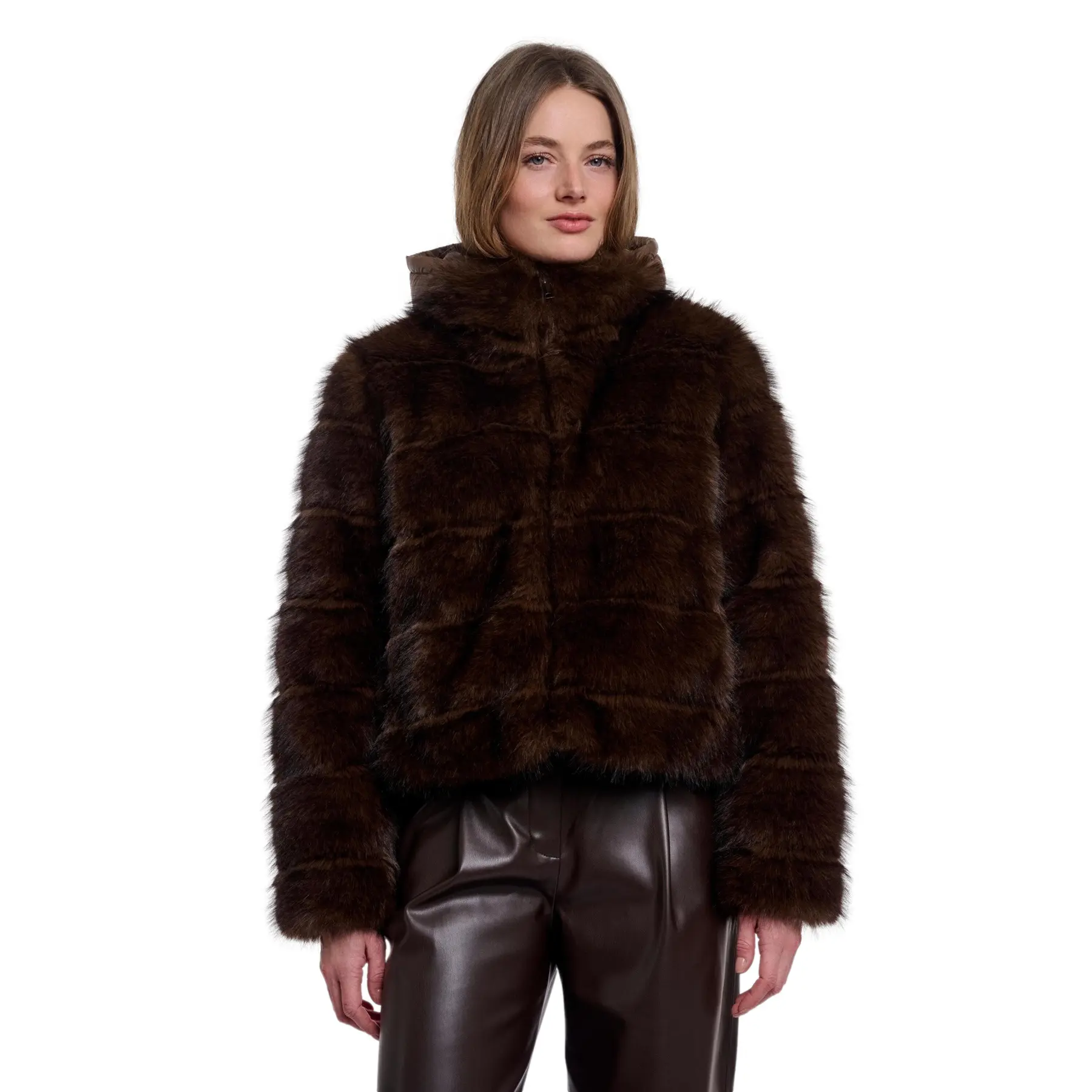 Rino & Pelle Women's Marron Hooded Jacket Joscha