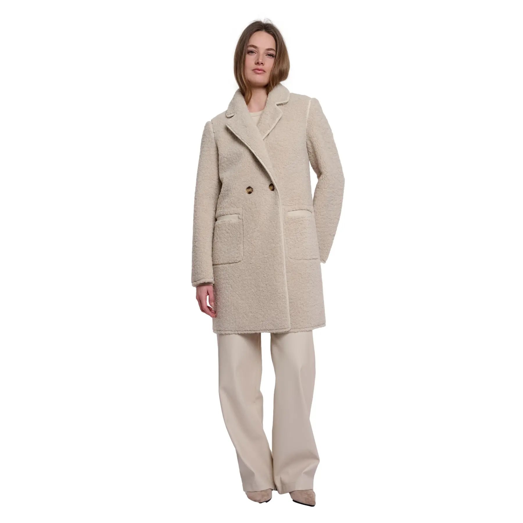 Rino & Pelle Women's Beige Reversible Coat Juna